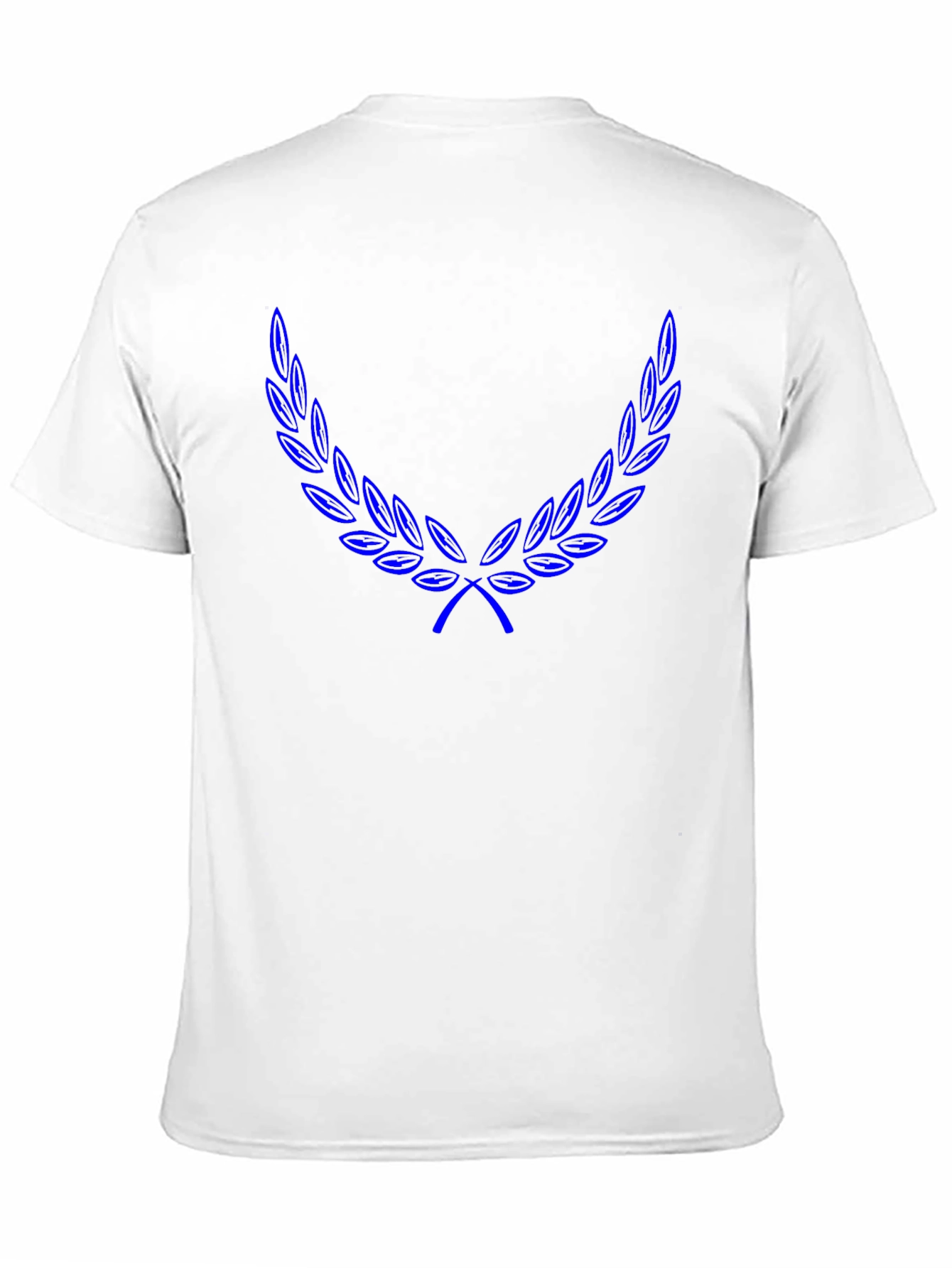 Black T-Shirt with Blue Laurel Wreath Design