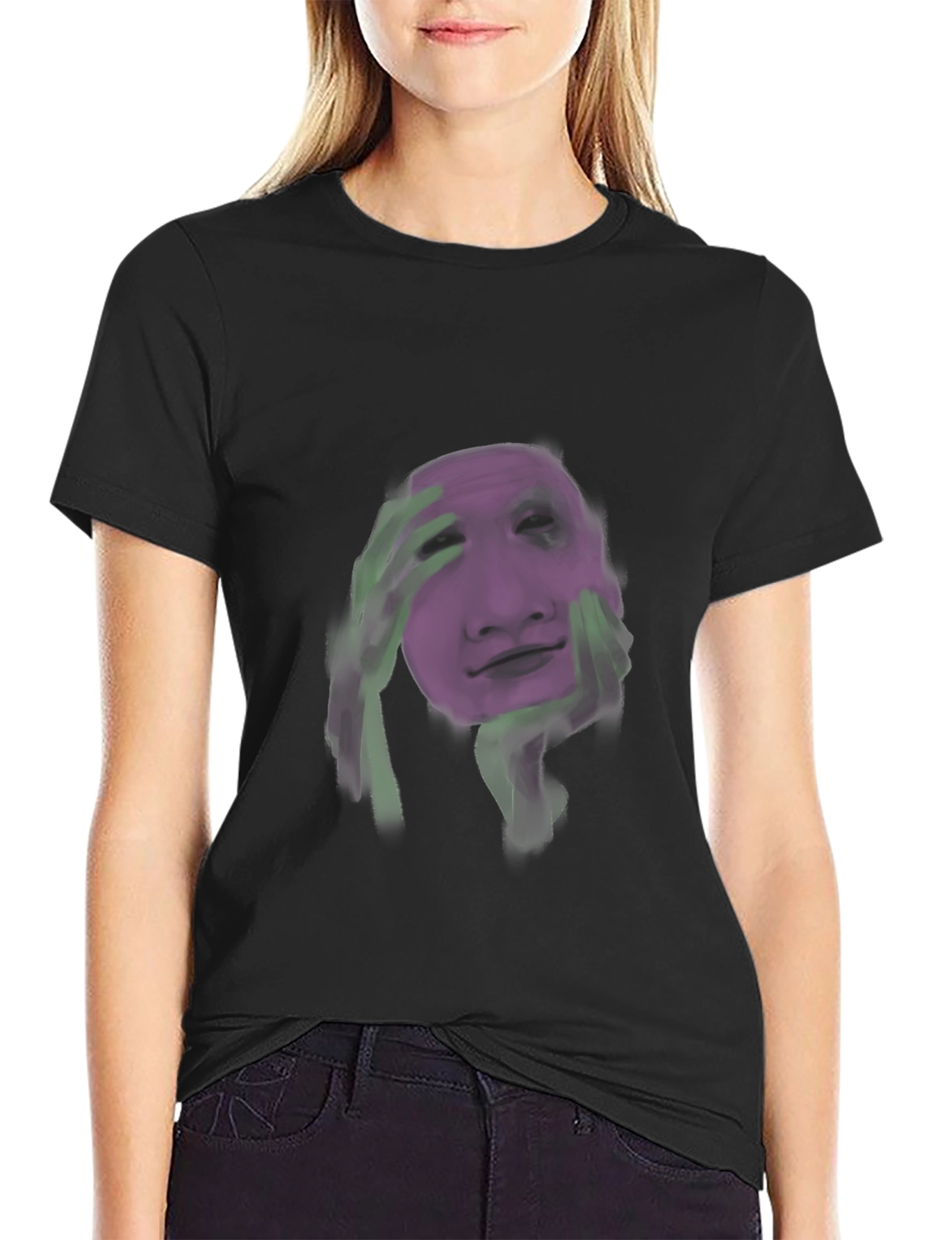Artistic Face Graphic Black T-Shirt
