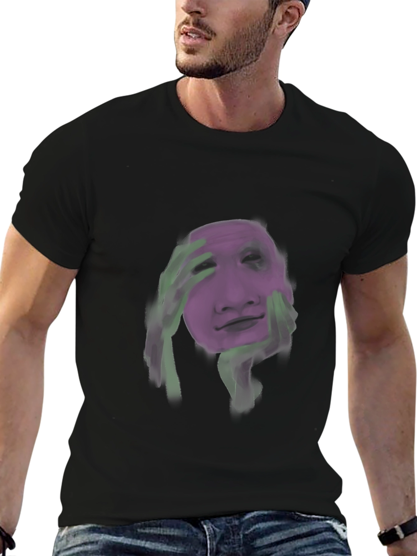 Artistic Face Graphic Black T-Shirt