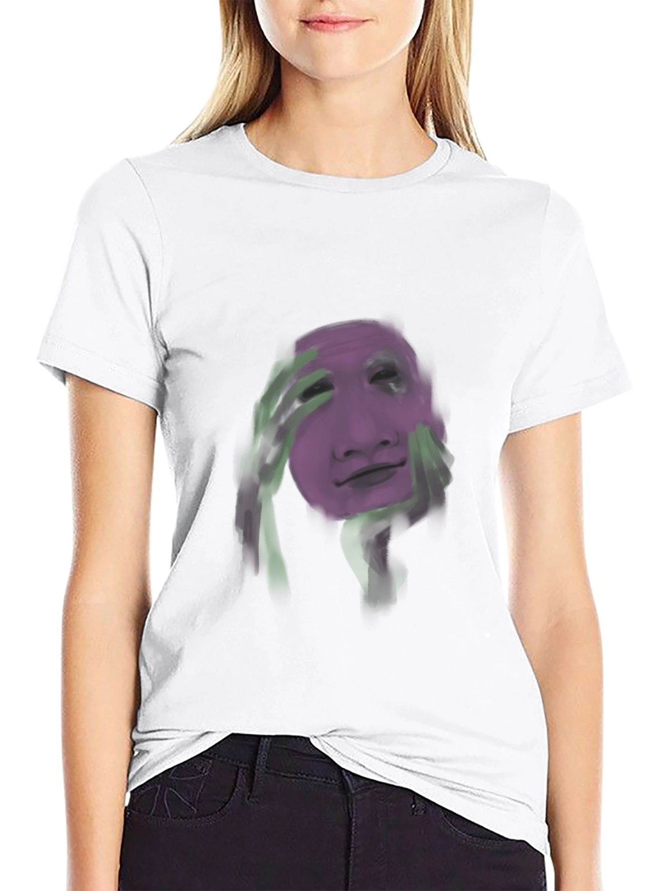 Artistic Face Graphic Black T-Shirt