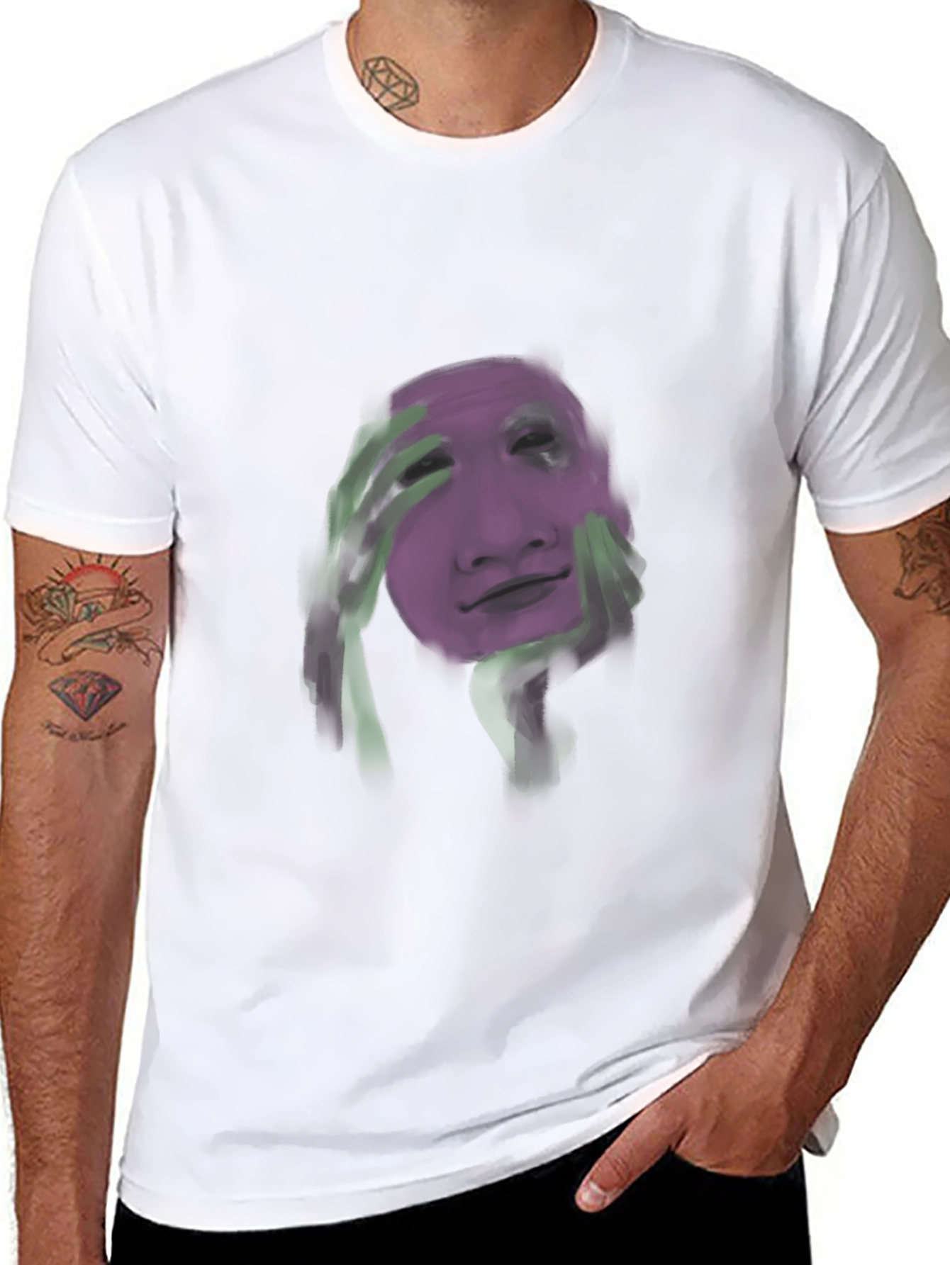 Artistic Face Graphic Black T-Shirt