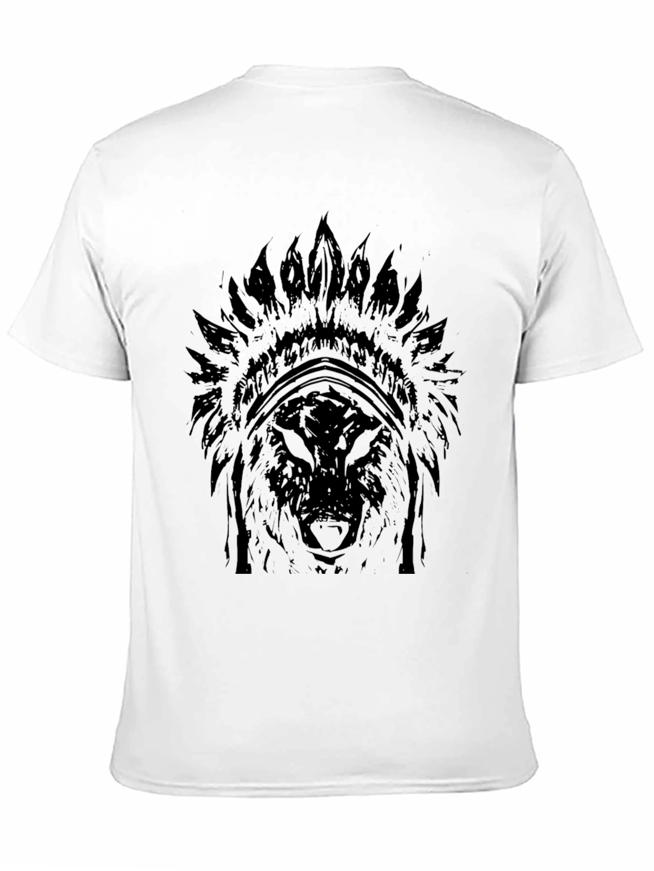 Black Wolf Headdress Graphic T-Shirt