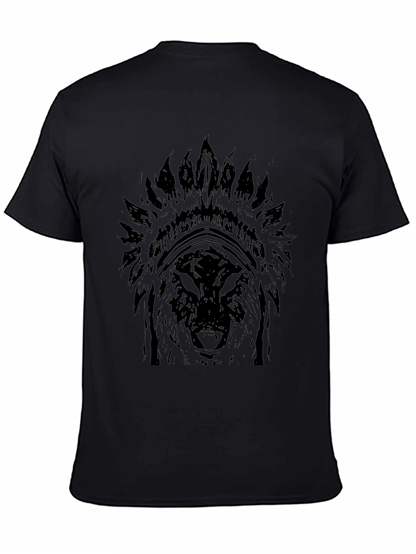 Black Wolf Headdress Graphic T-Shirt