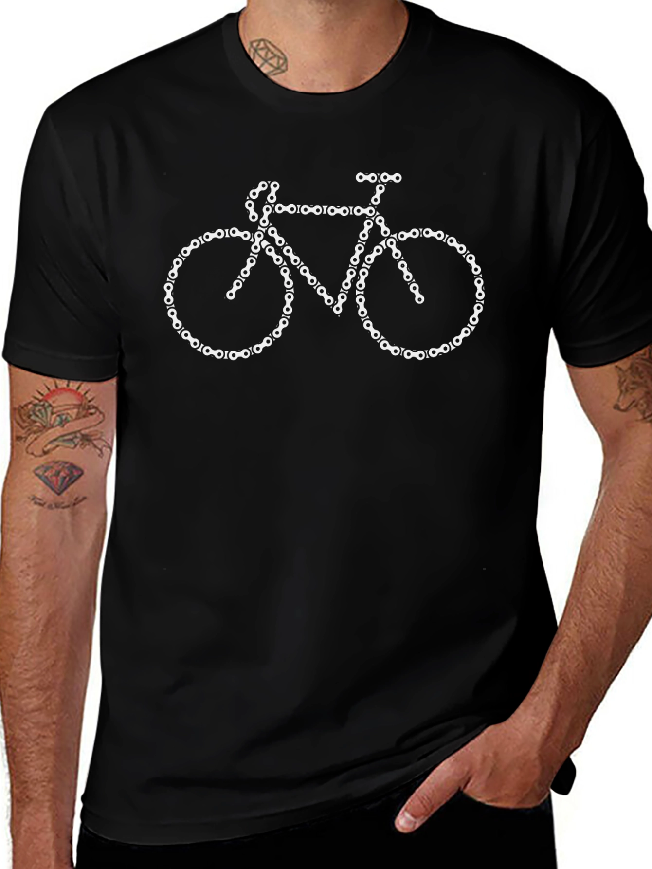 Chain Bike Graphic Tee - Black