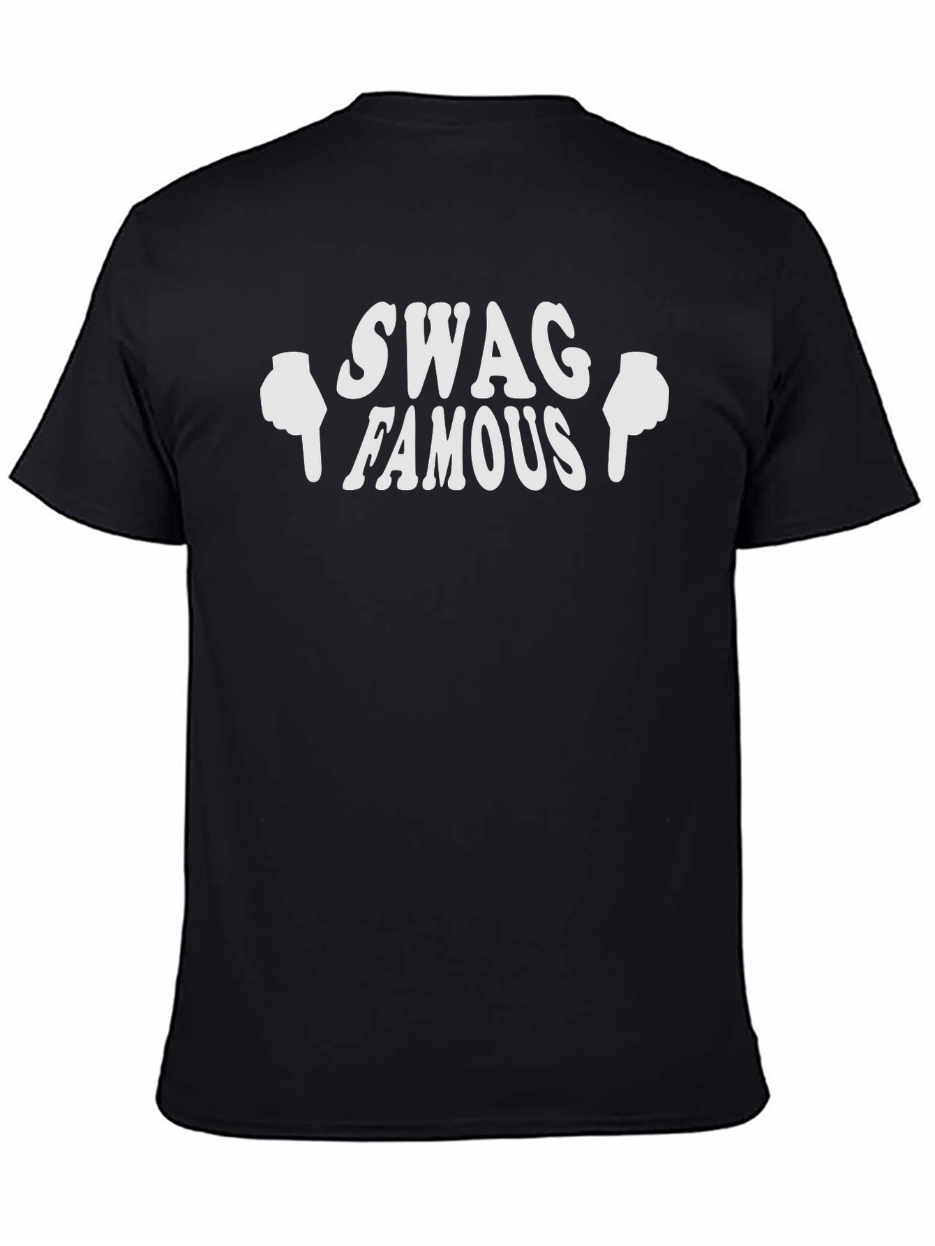 Swag Famous Black Graphic T-Shirt