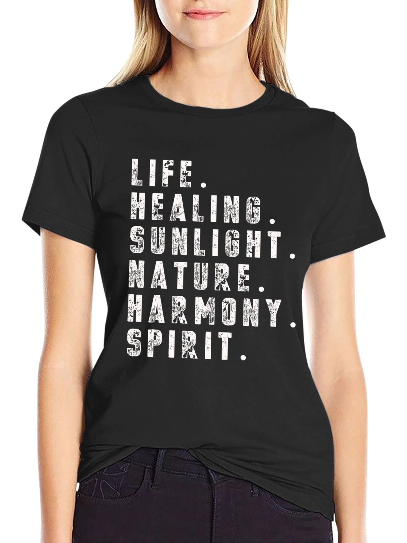 Life Healing Spirit Graphic Tee - Black