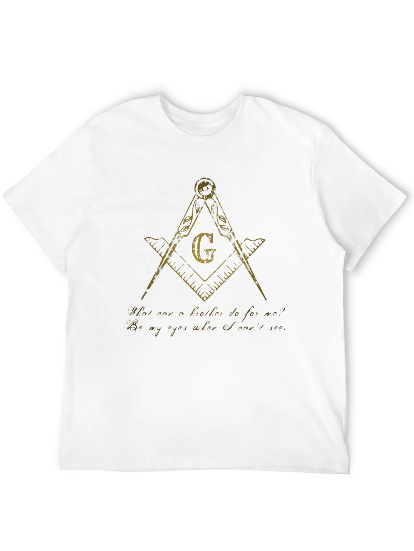Masonic Compass & Square Mens Black T-Shirt