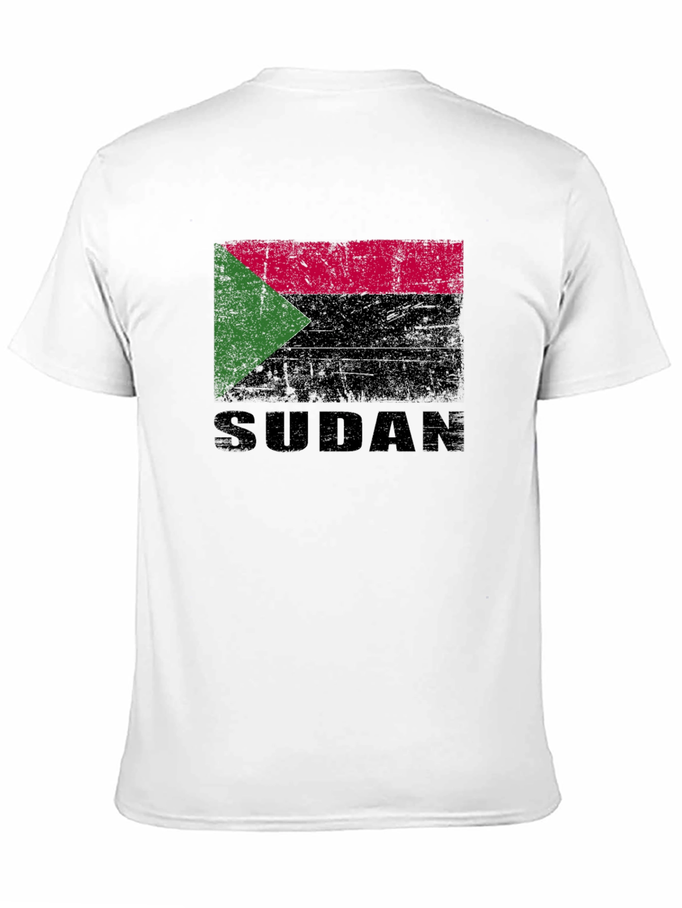 Sudan Flag T-Shirt - Black Cotton Tee