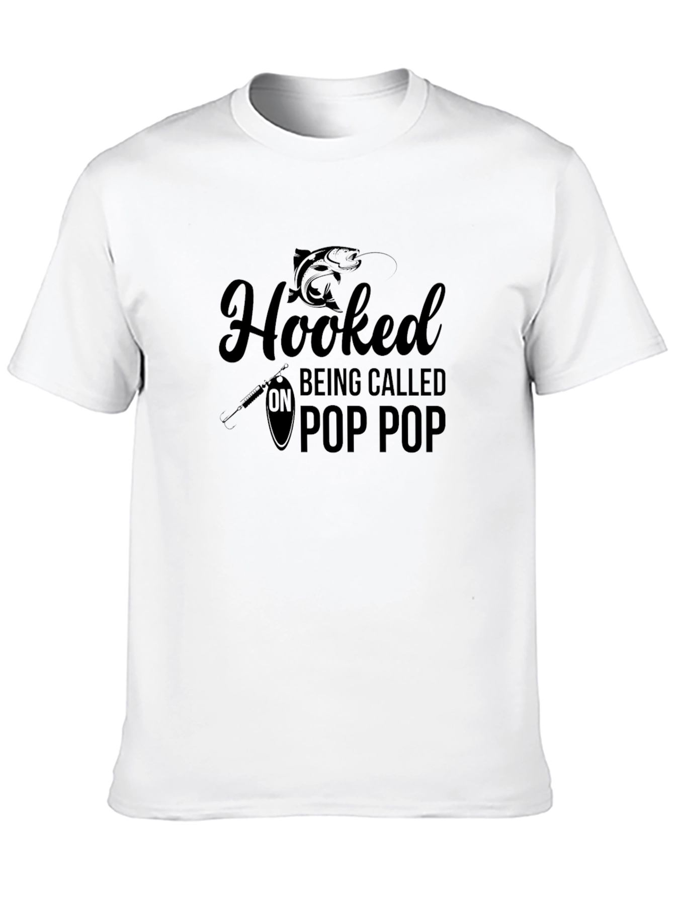 Hooked On Pop Pop Black Graphic Tee
