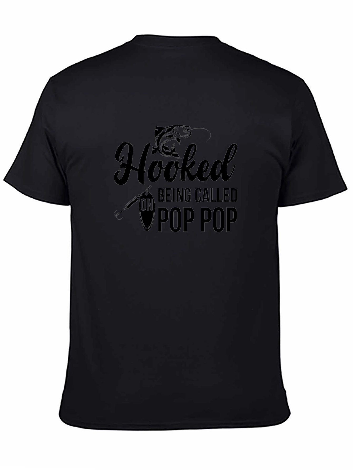 Hooked On Pop Pop Black Graphic Tee