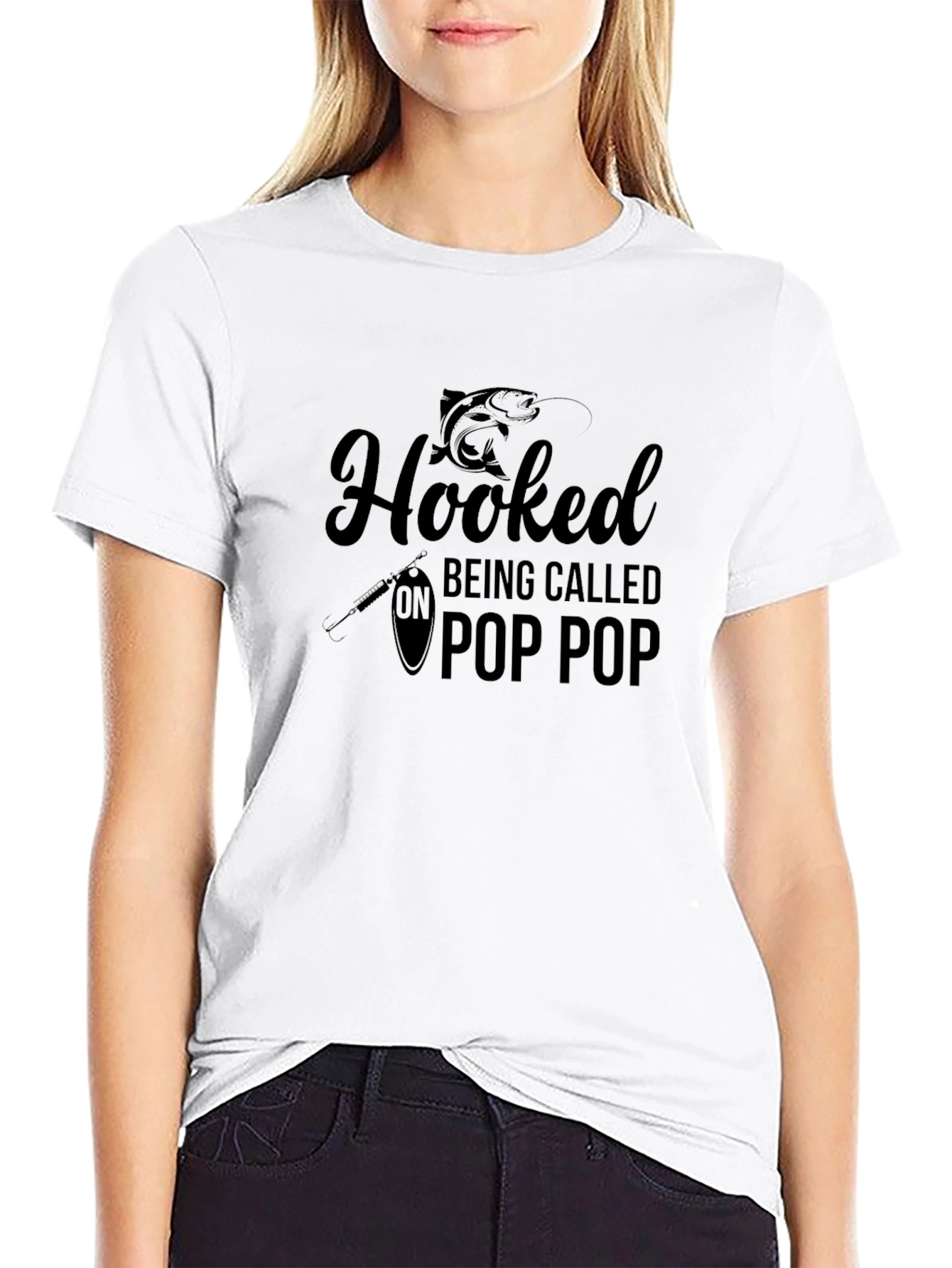 Hooked On Pop Pop Black Graphic Tee