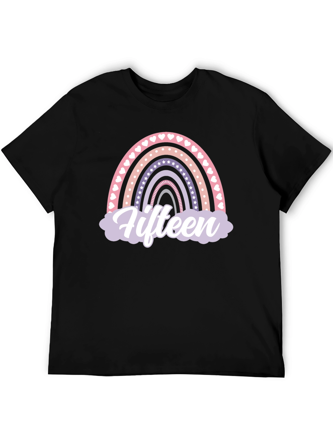 Fifteen Rainbow Graphic T-Shirt - Birthday Party Tee