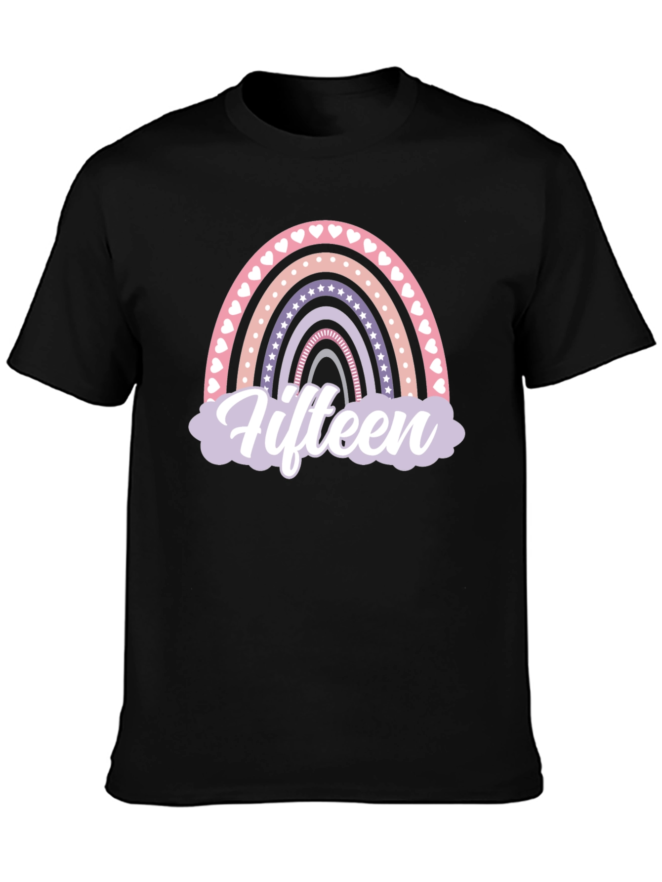 Fifteen Rainbow Graphic T-Shirt - Birthday Party Tee