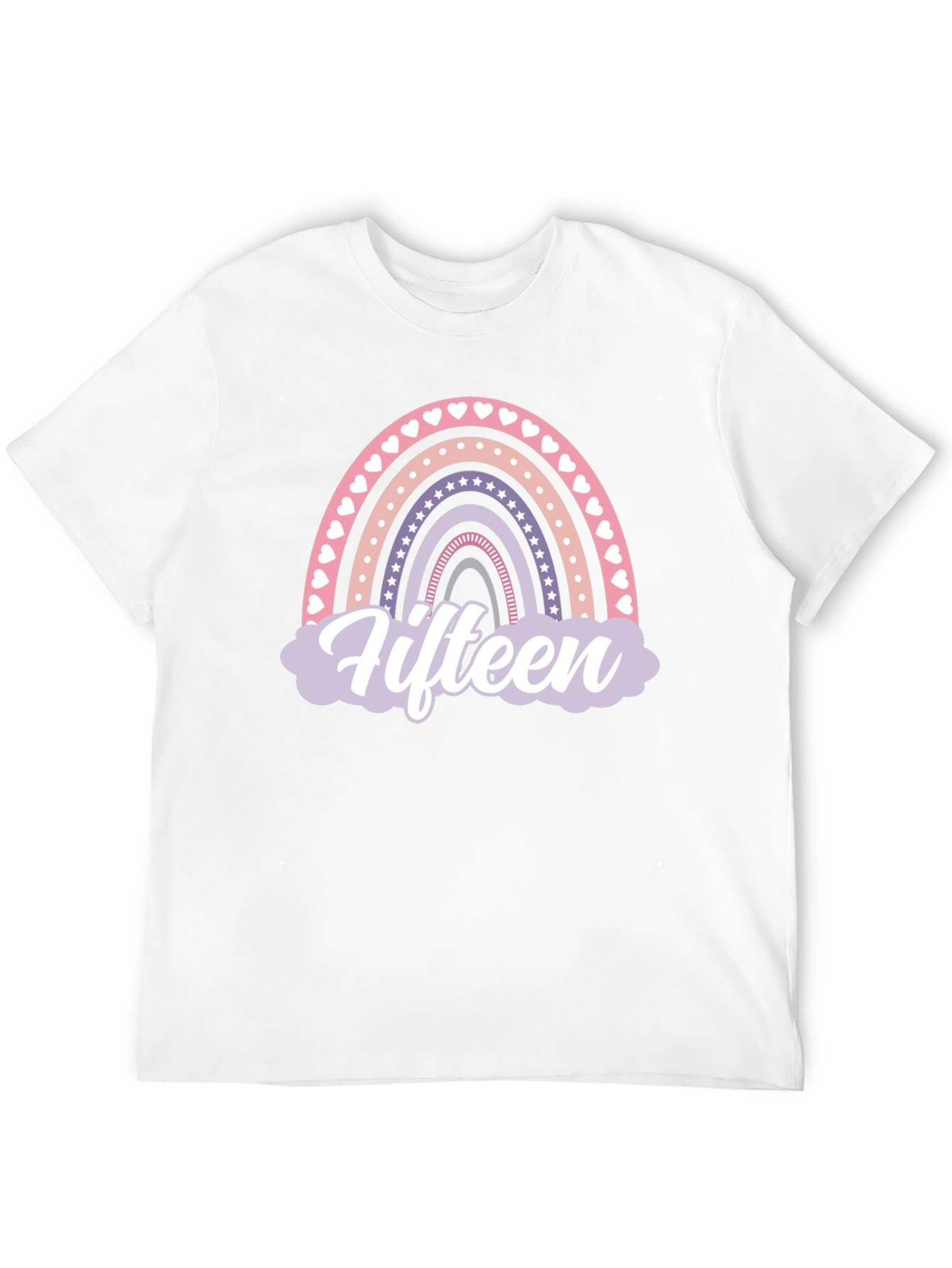 Fifteen Rainbow Graphic T-Shirt - Birthday Party Tee