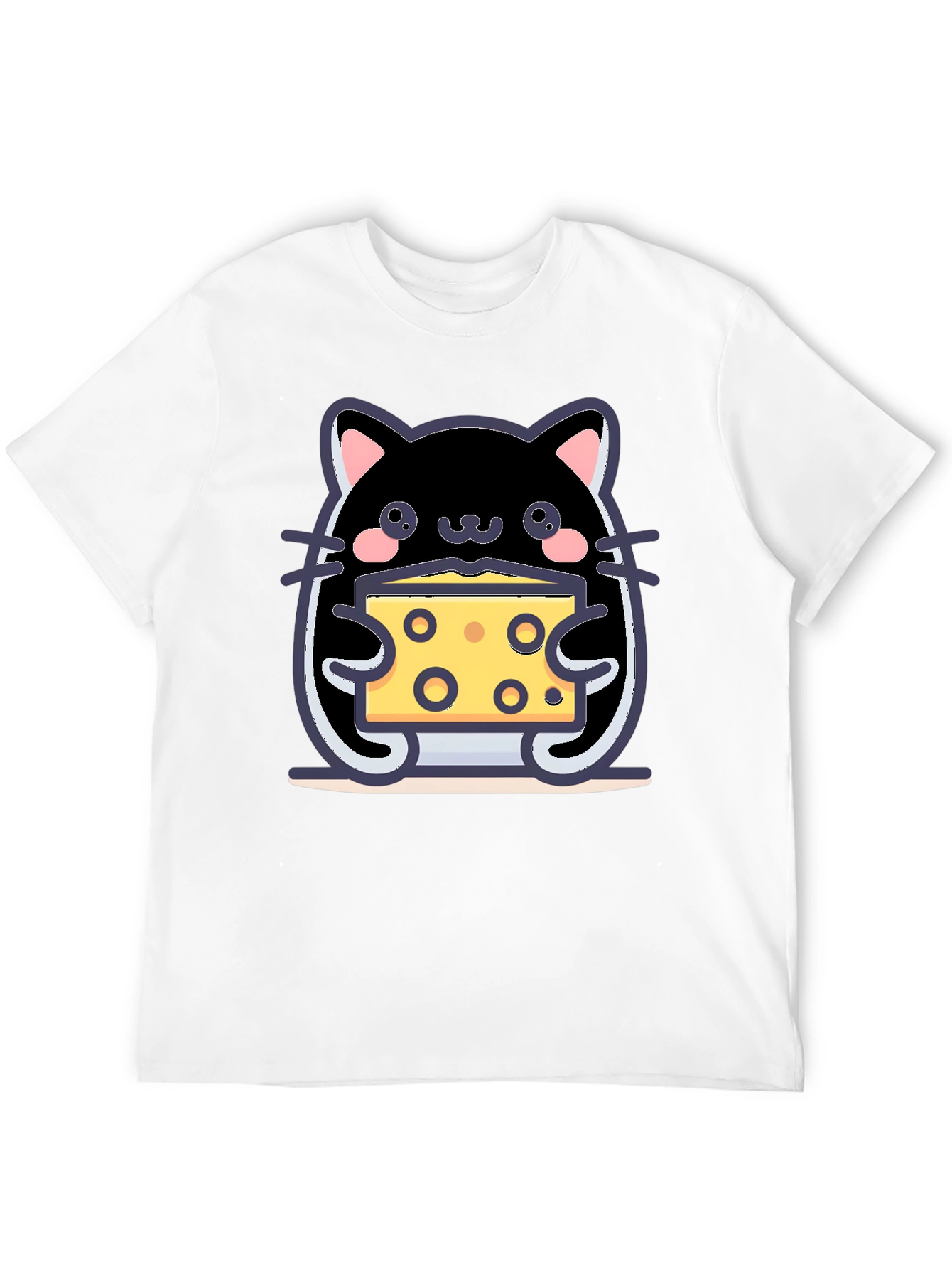 Cute Kawaii Cat Cheese Lover T-Shirt