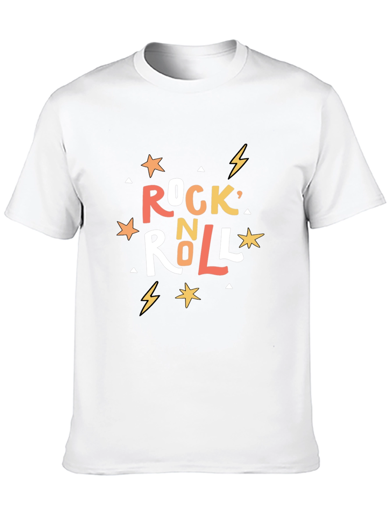 Rock N Roll Graphic Print Black T-Shirt