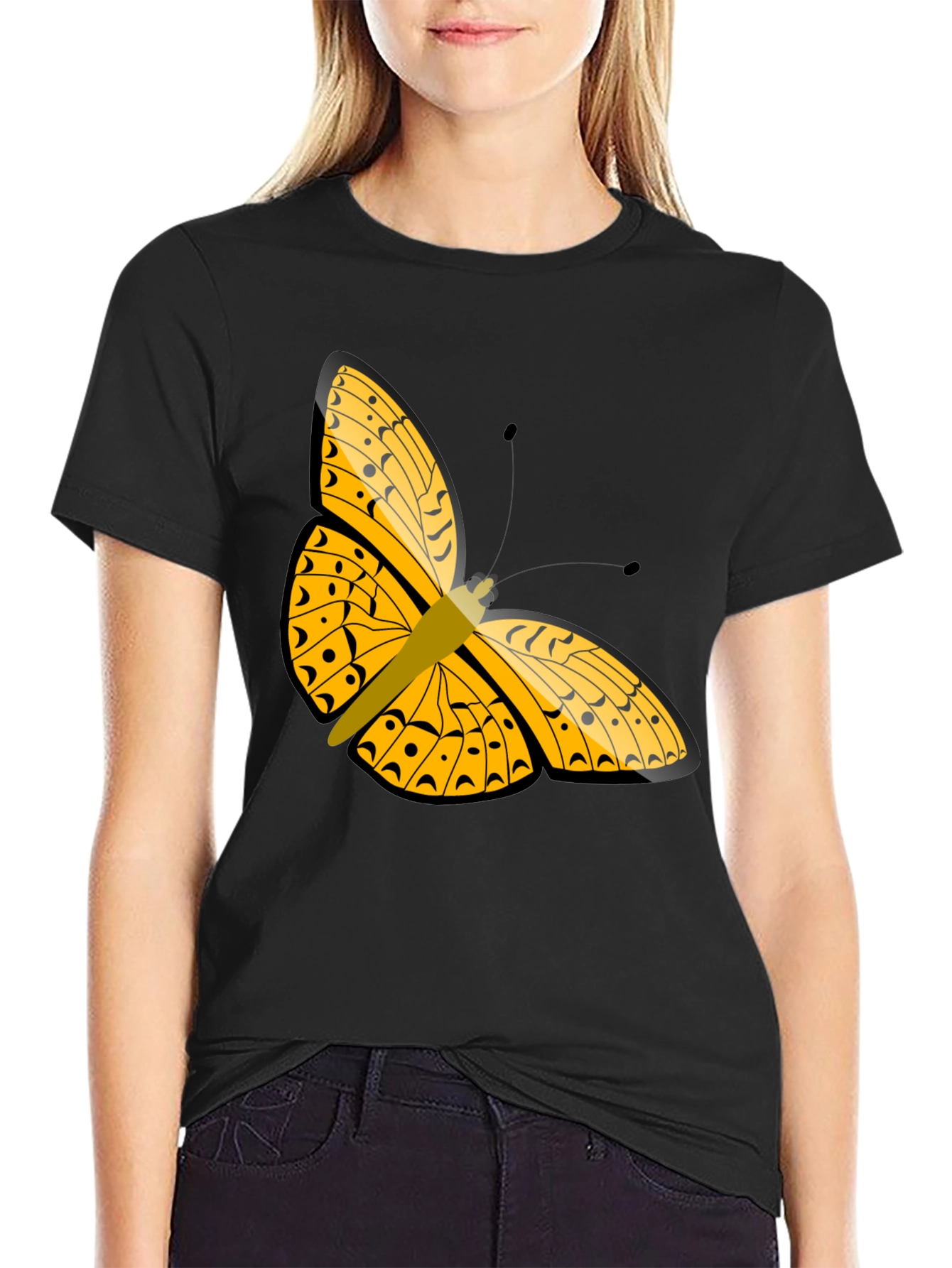 Butterfly Graphic Black T-Shirt