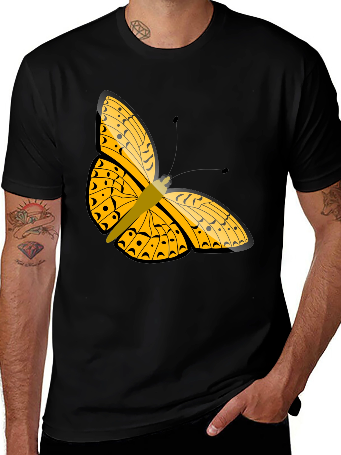 Butterfly Graphic Black T-Shirt