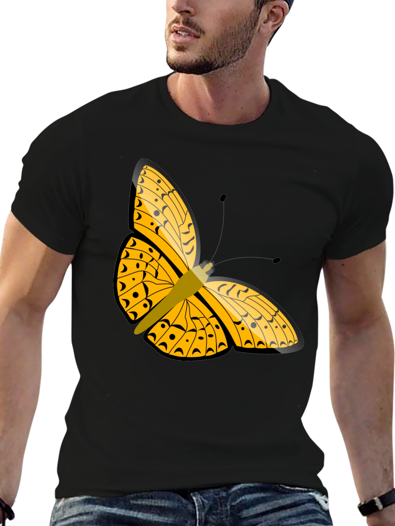 Butterfly Graphic Black T-Shirt