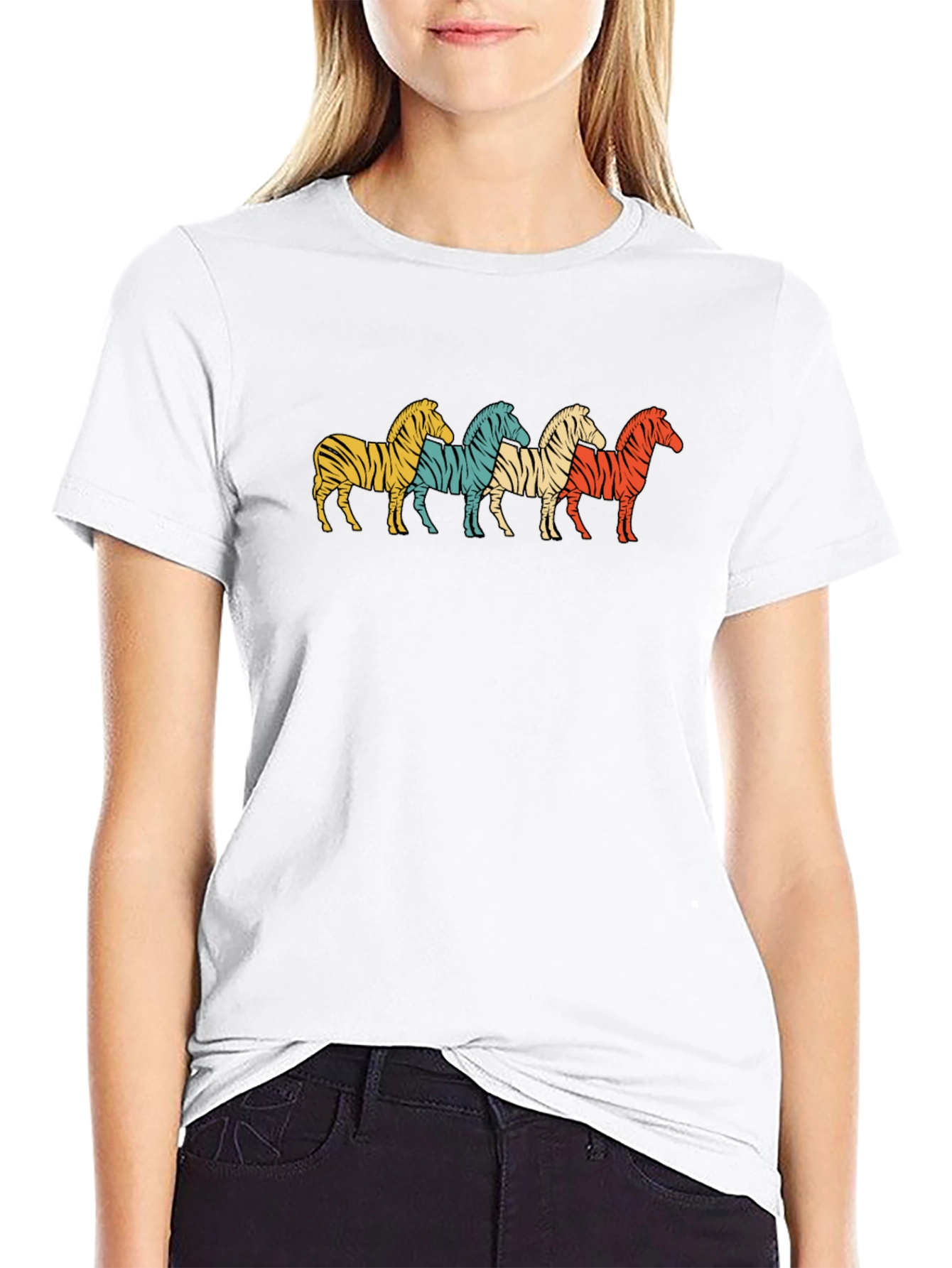Retro Zebra Stripes Graphic T-Shirt