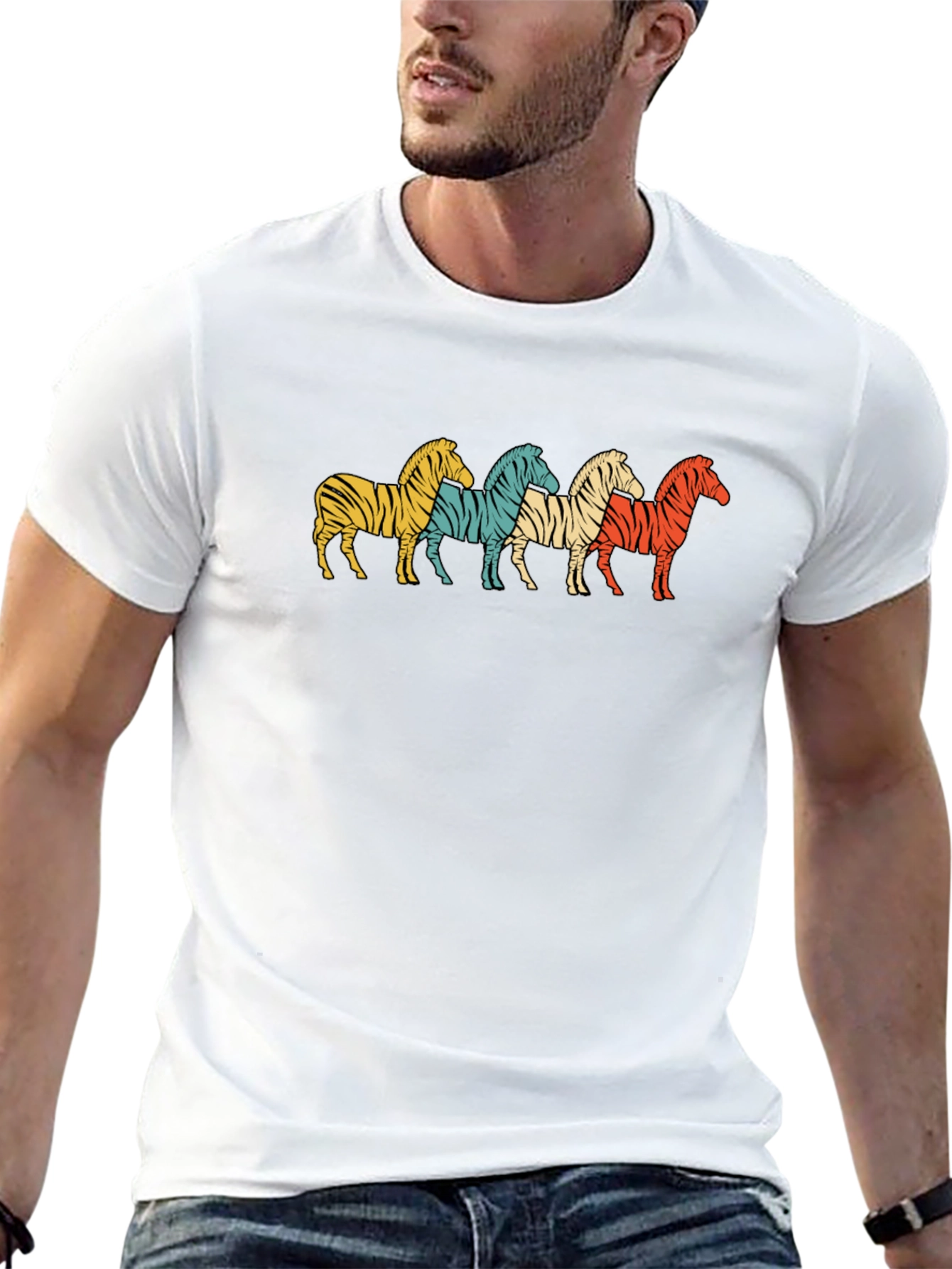 Retro Zebra Stripes Graphic T-Shirt