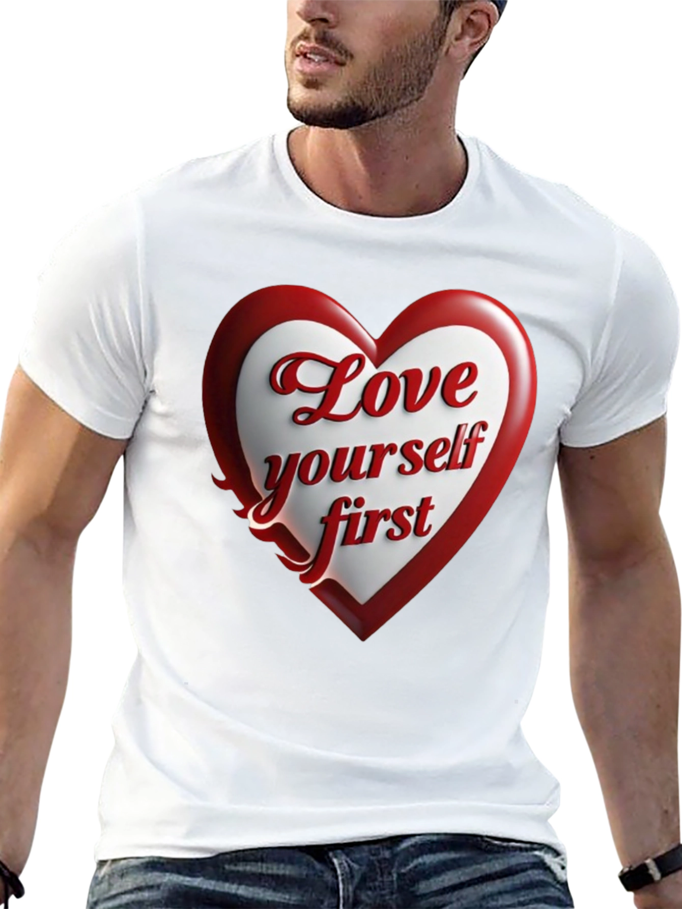 Love Yourself First Black Graphic Tee