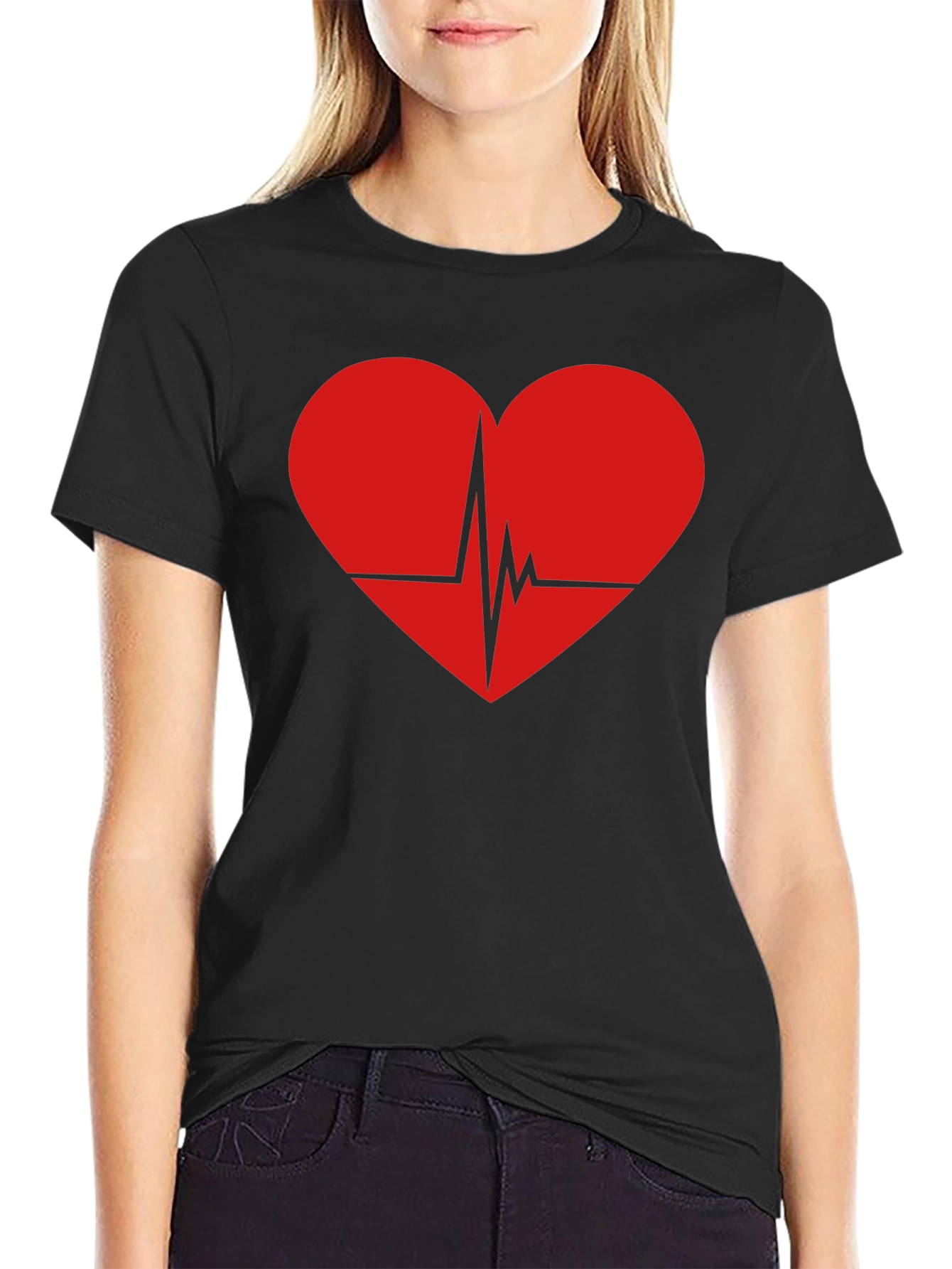 Heartbeat Graphic Tee - Black