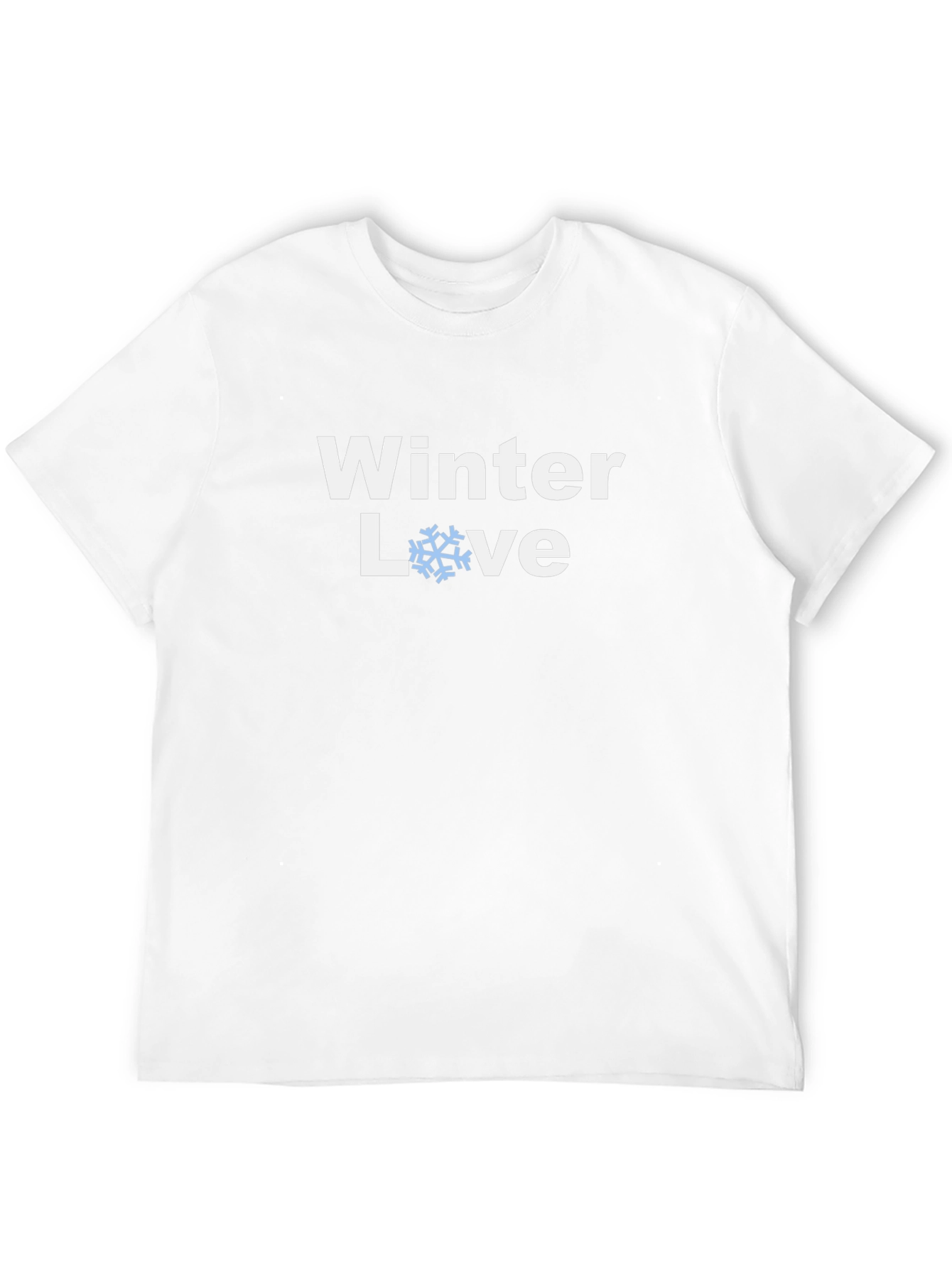 Winter Love Snowflake Graphic T-Shirt - Black
