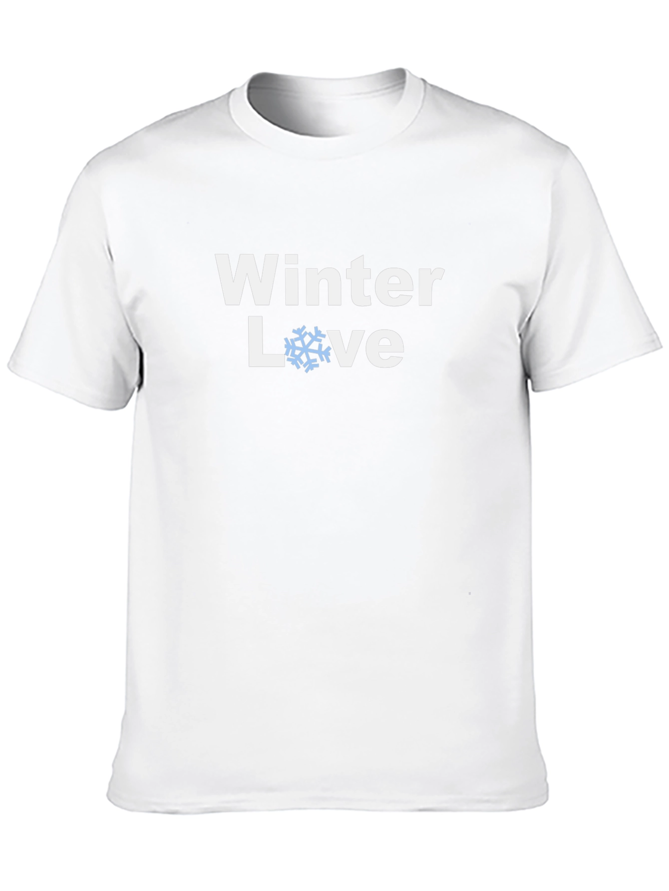 Winter Love Snowflake Graphic T-Shirt - Black