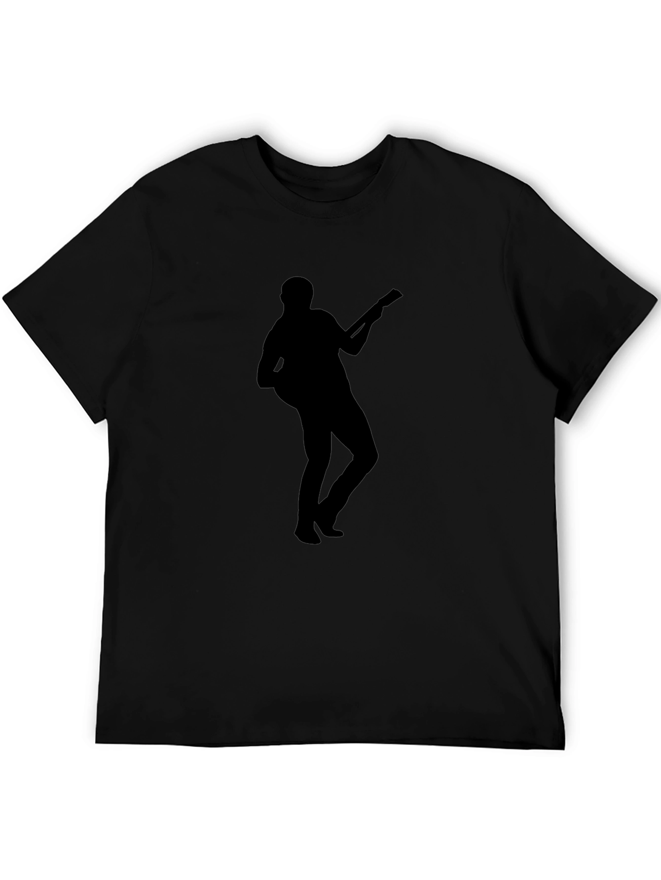 Silhouette Guitar Player Black T-Shirt