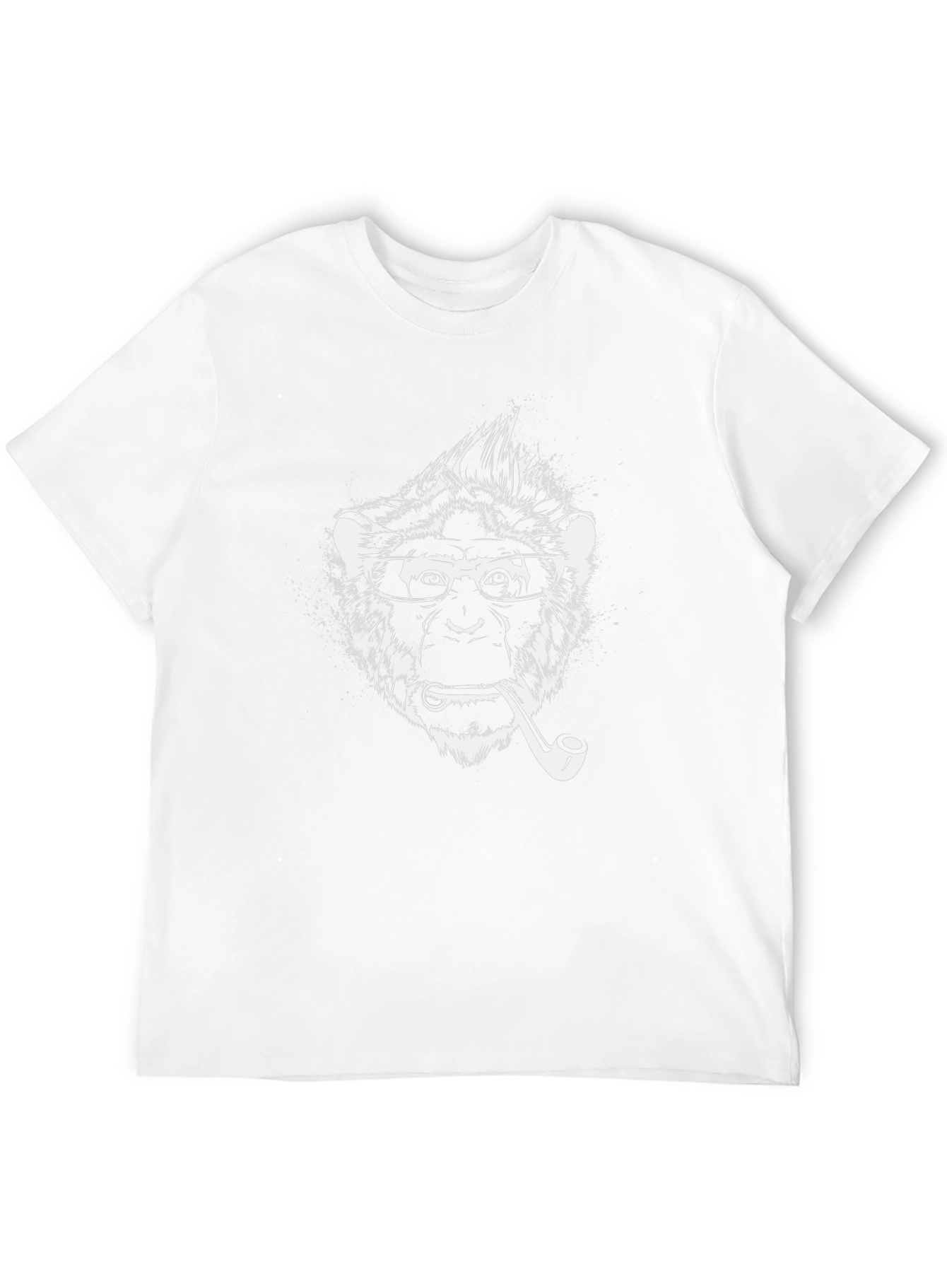 Stylish Monkey Graphic Tee - Black Cotton Blend