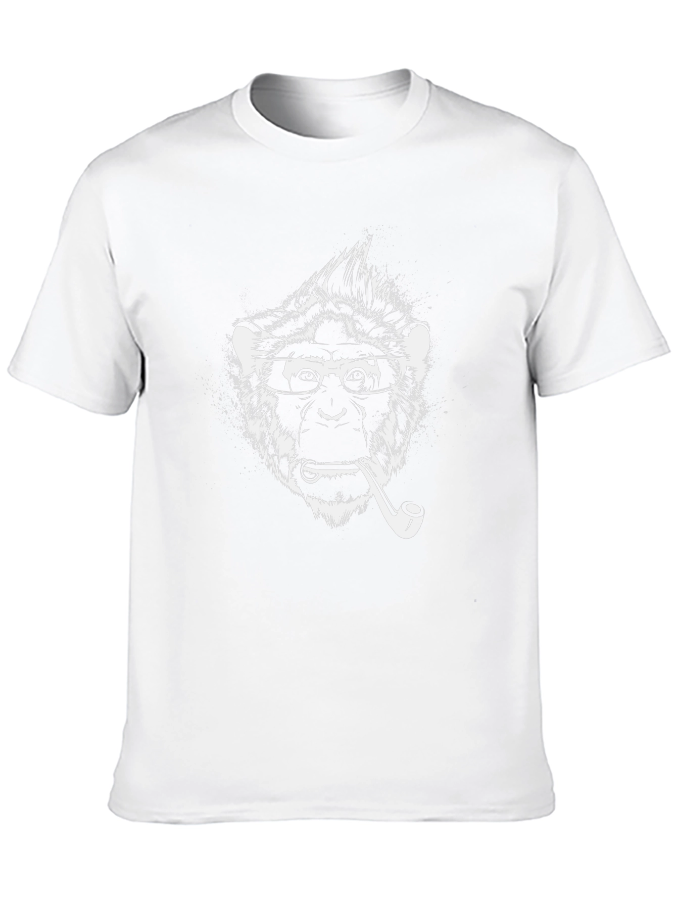 Stylish Monkey Graphic Tee - Black Cotton Blend