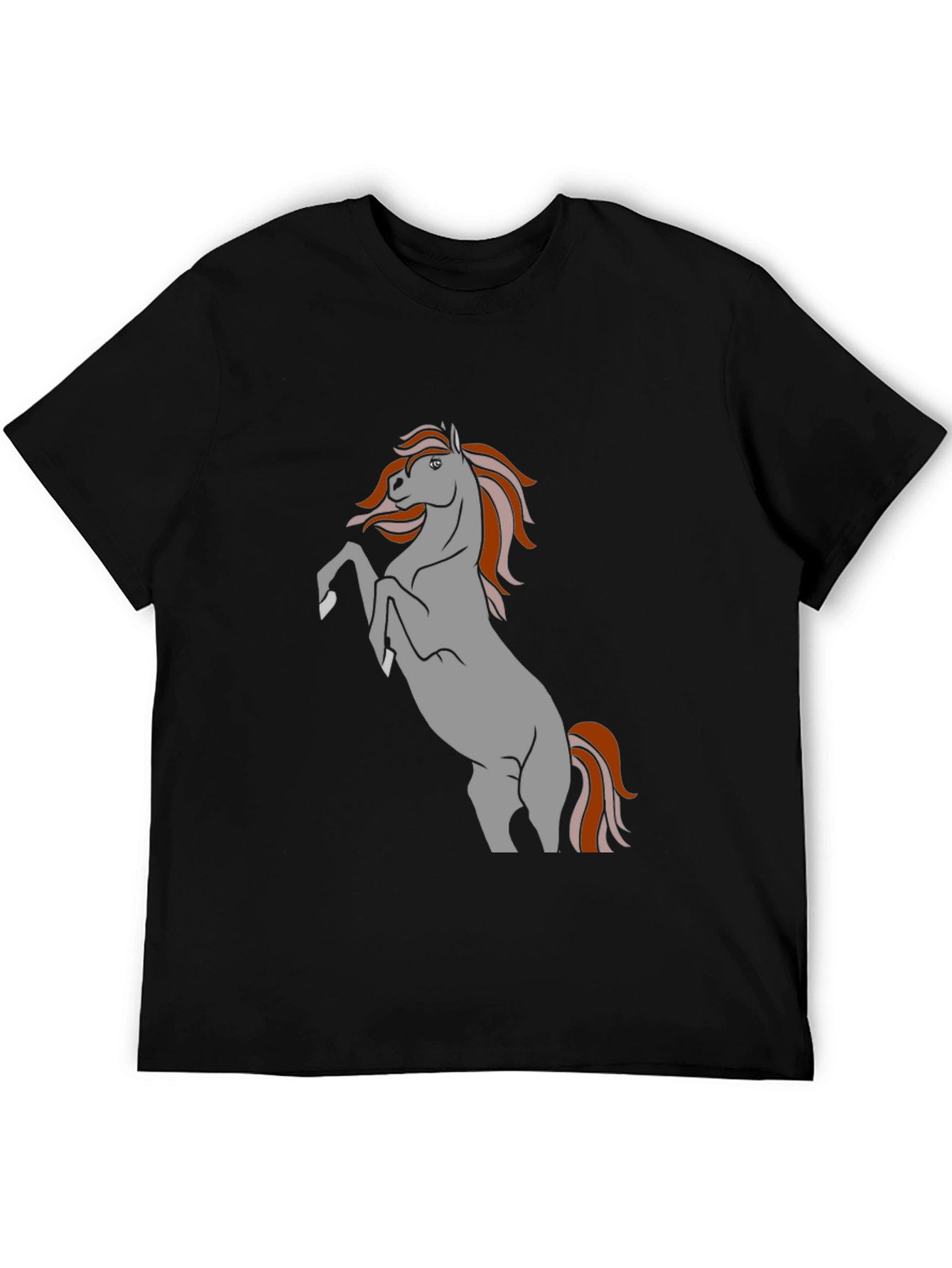 Black T-Shirt with Horse Graphic