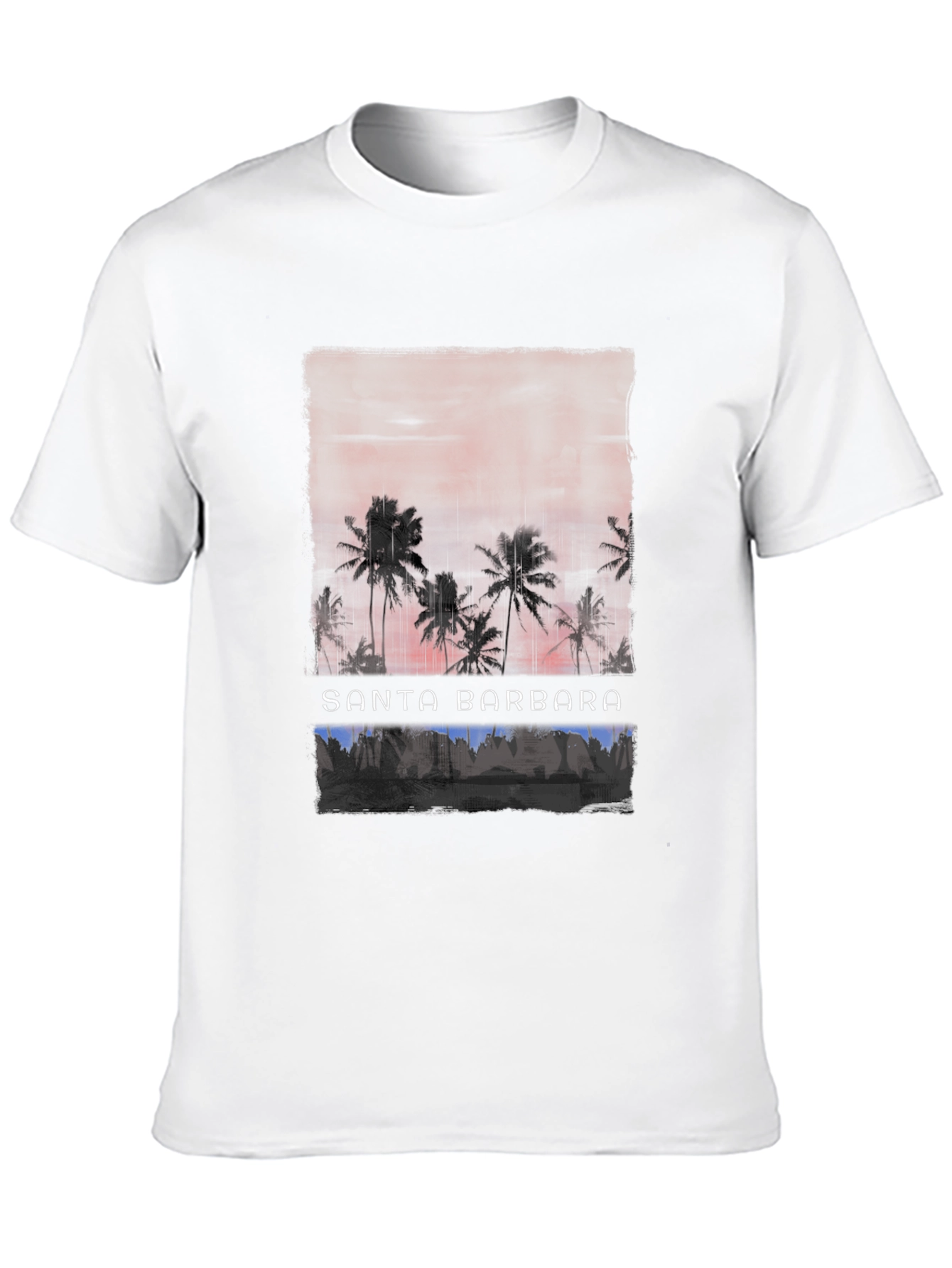 Santa Barbara Palm Tee - Retro Beach Vibes