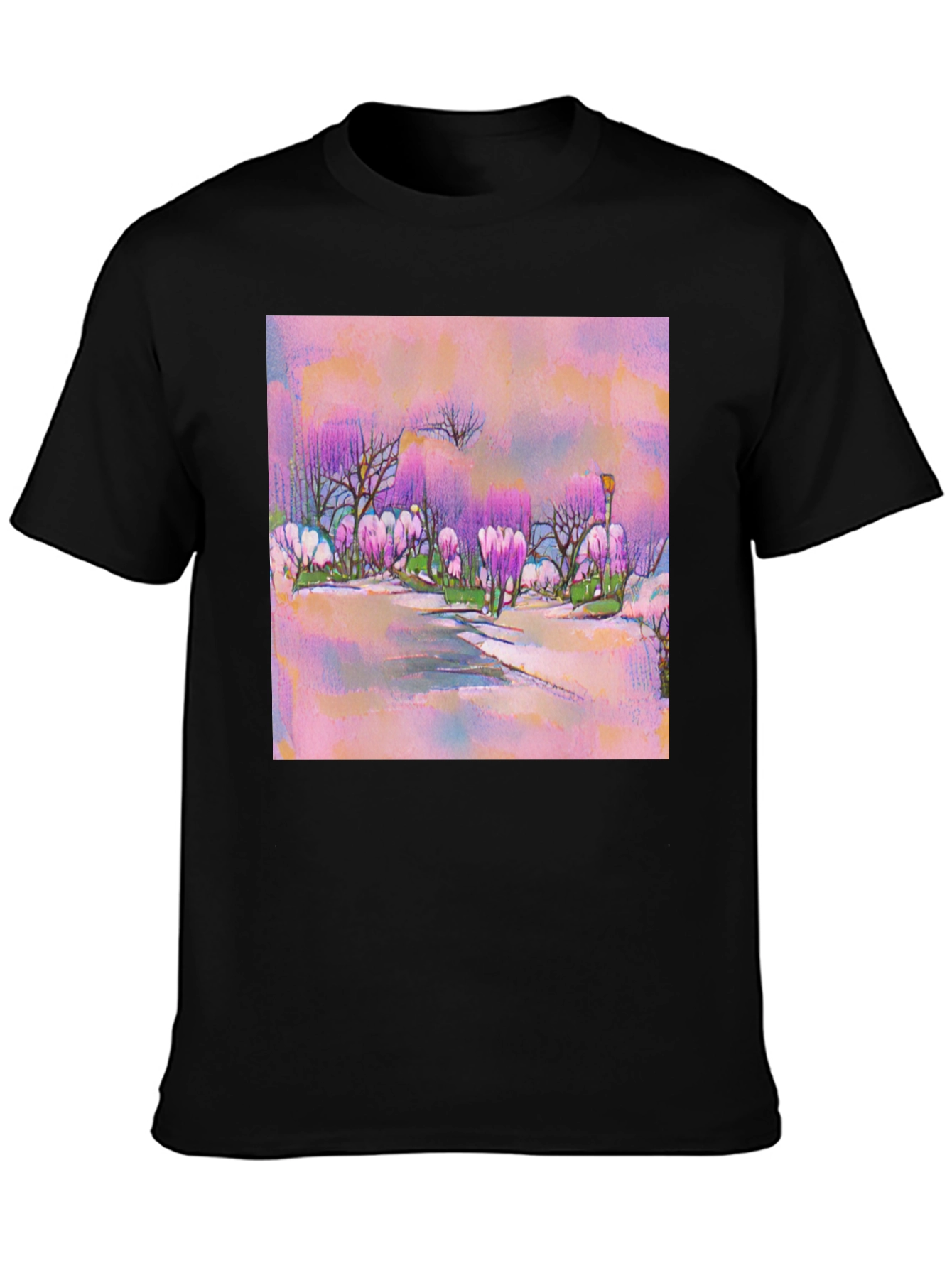 Pink Watercolor Landscape T-Shirt