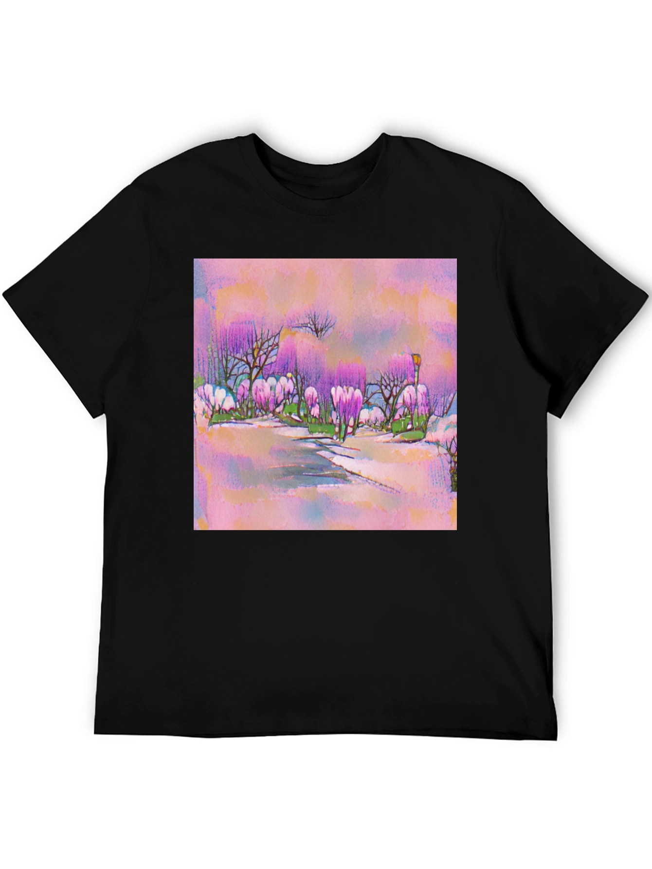 Pink Watercolor Landscape T-Shirt