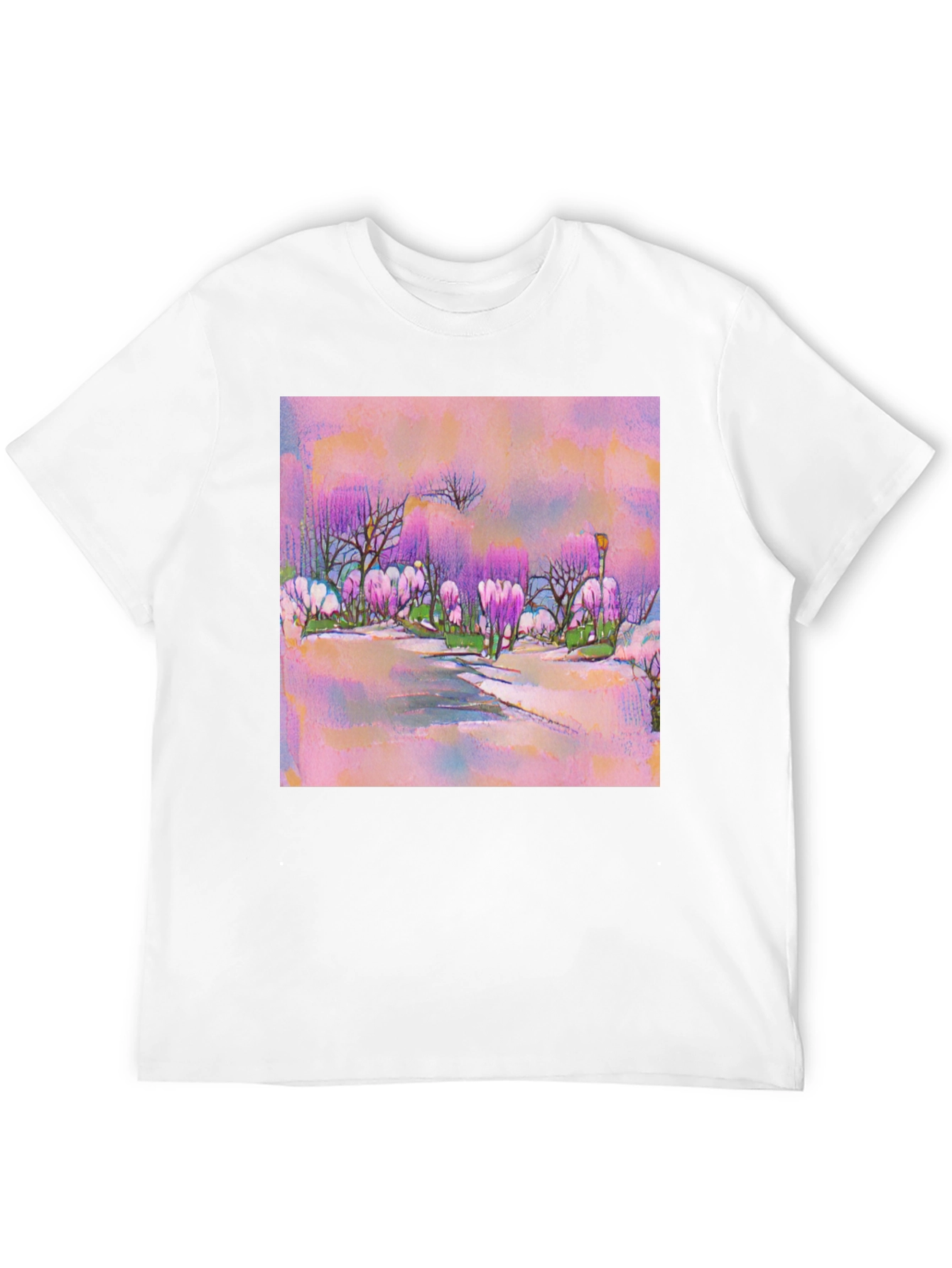 Pink Watercolor Landscape T-Shirt