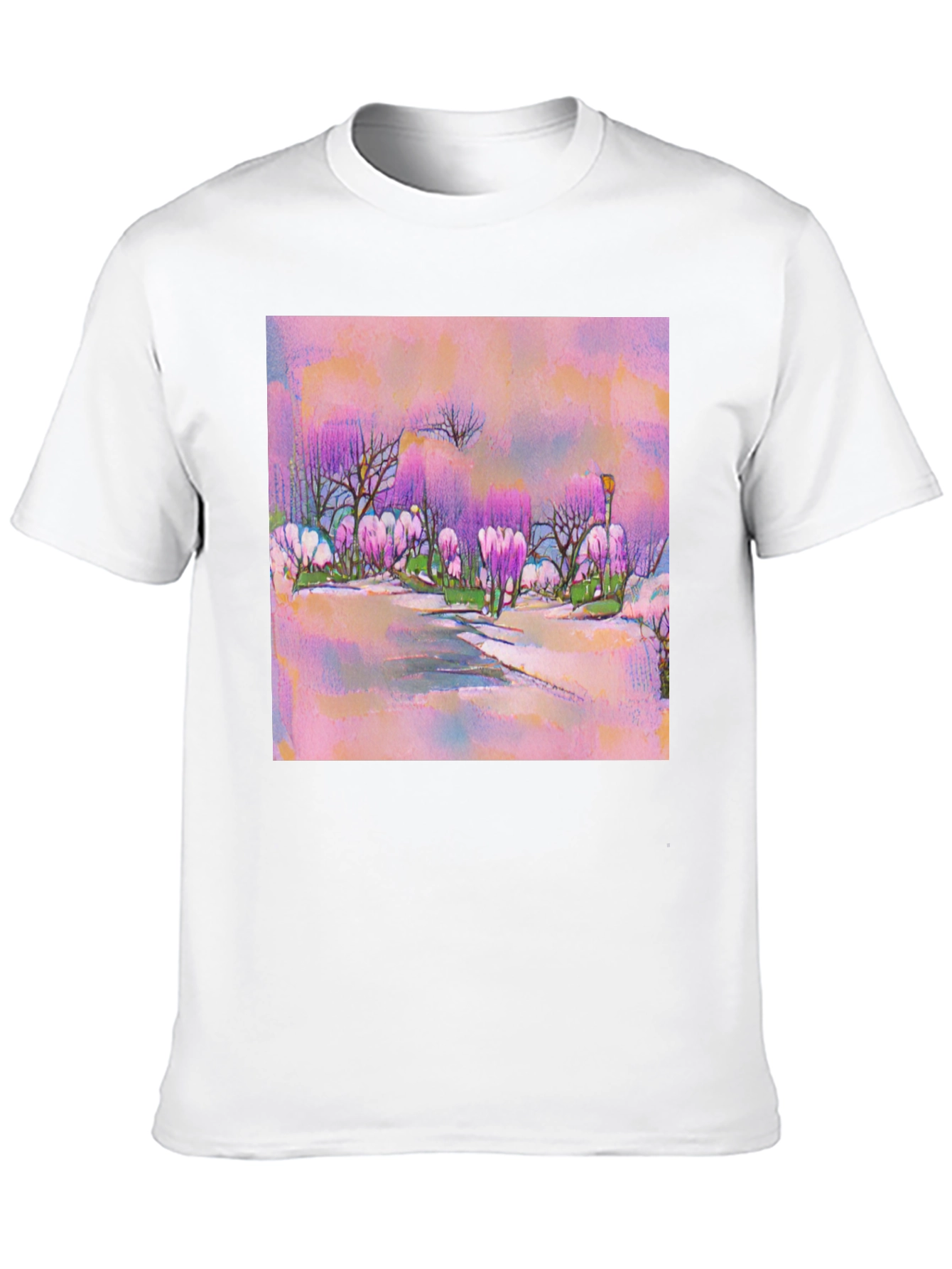 Pink Watercolor Landscape T-Shirt