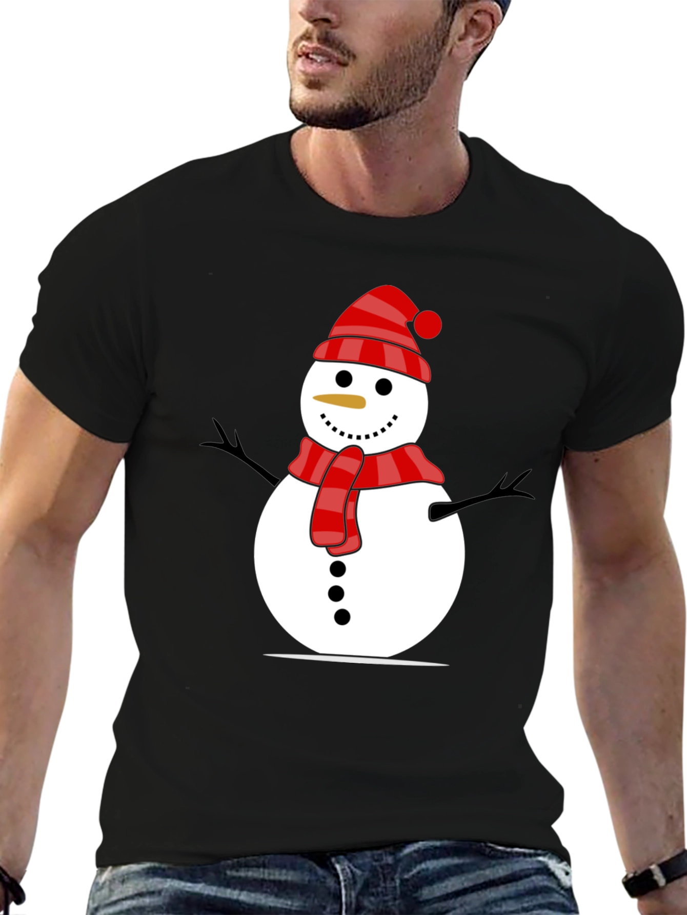 Festive Snowman Graphic Tee - Holiday Cheer
