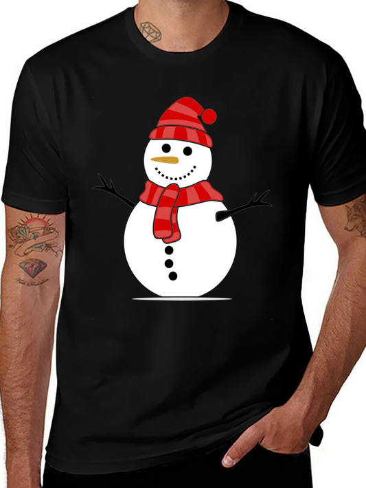 Festive Snowman Graphic Tee - Holiday Cheer