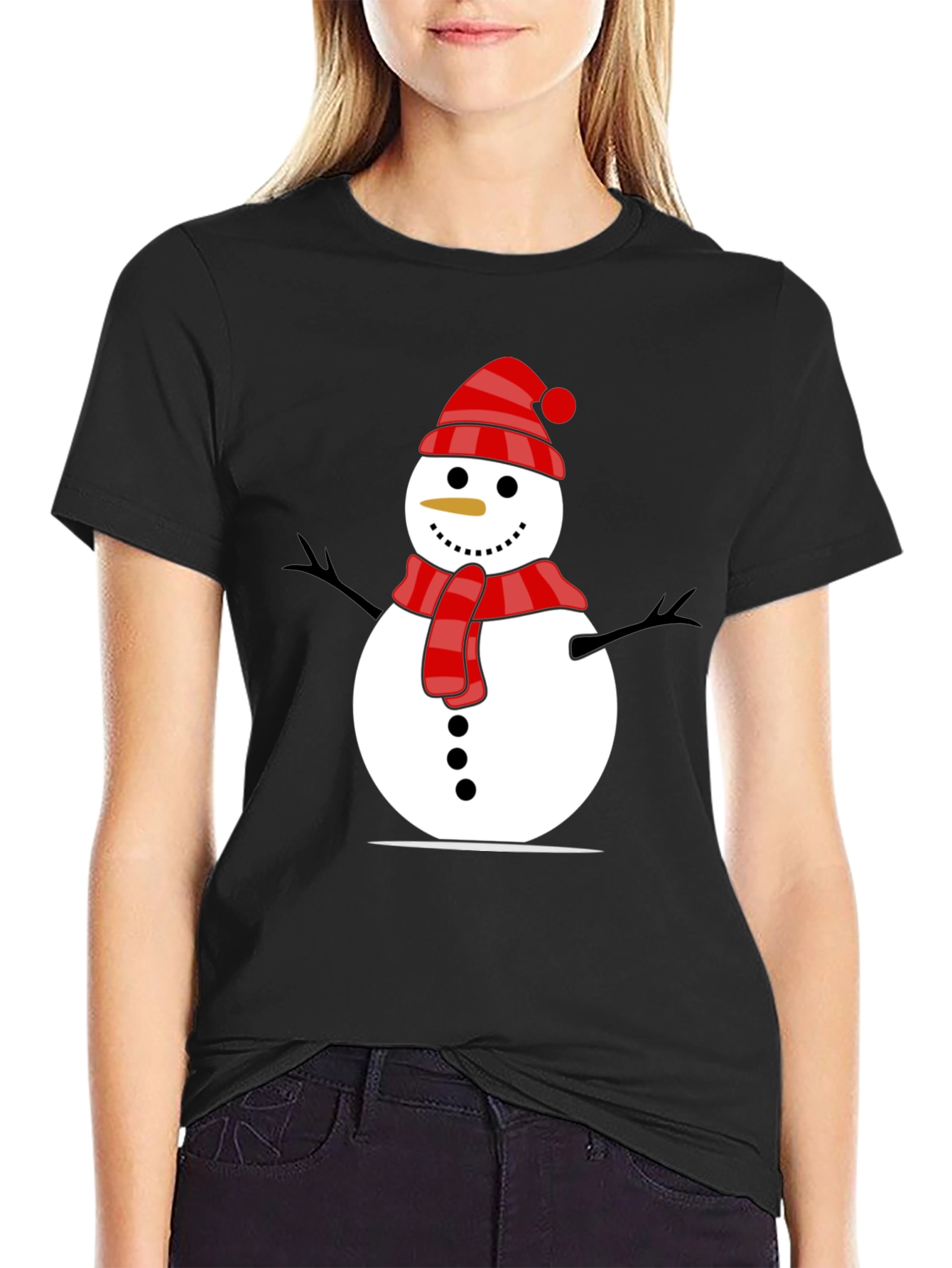Festive Snowman Graphic Tee - Holiday Cheer