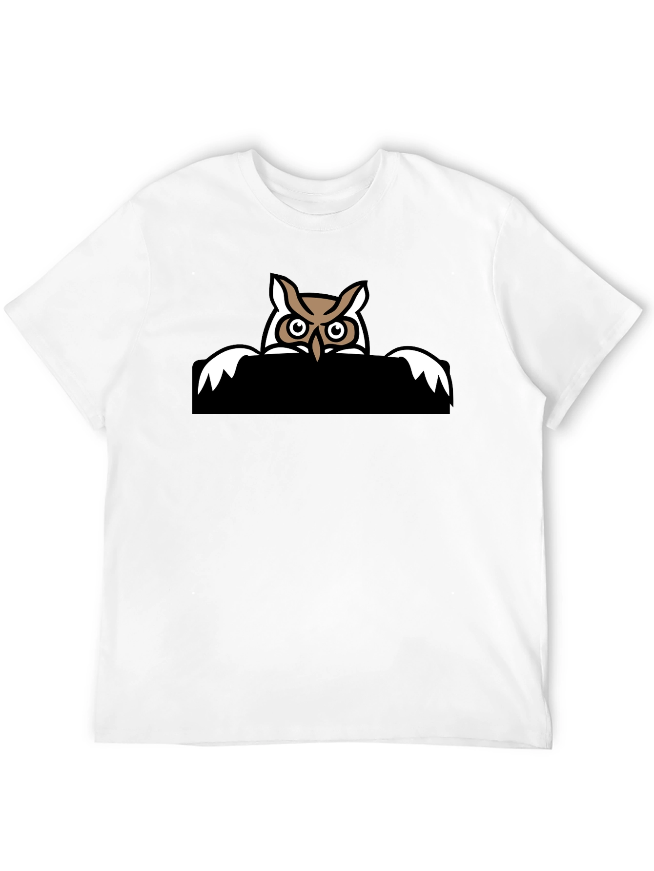 Cool Owl Graphic Tee - Black Cotton T-Shirt