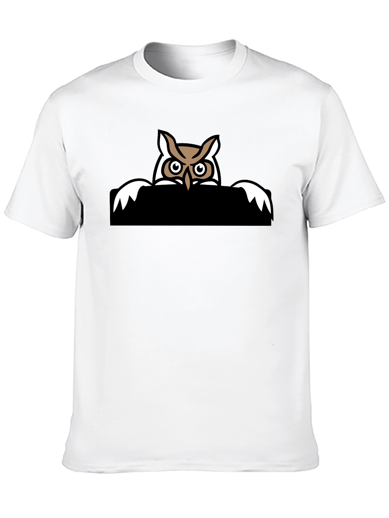 Cool Owl Graphic Tee - Black Cotton T-Shirt