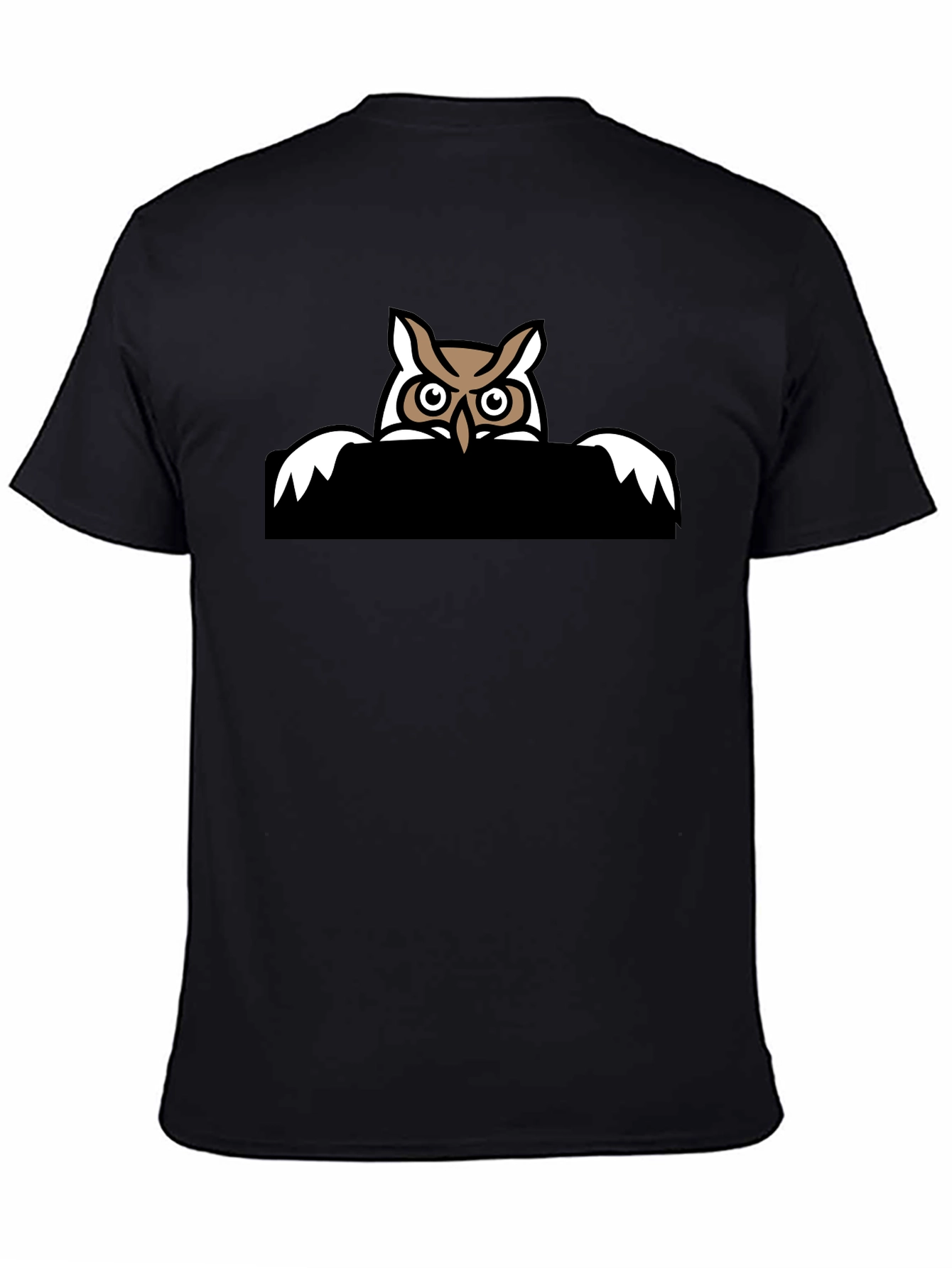 Cool Owl Graphic Tee - Black Cotton T-Shirt
