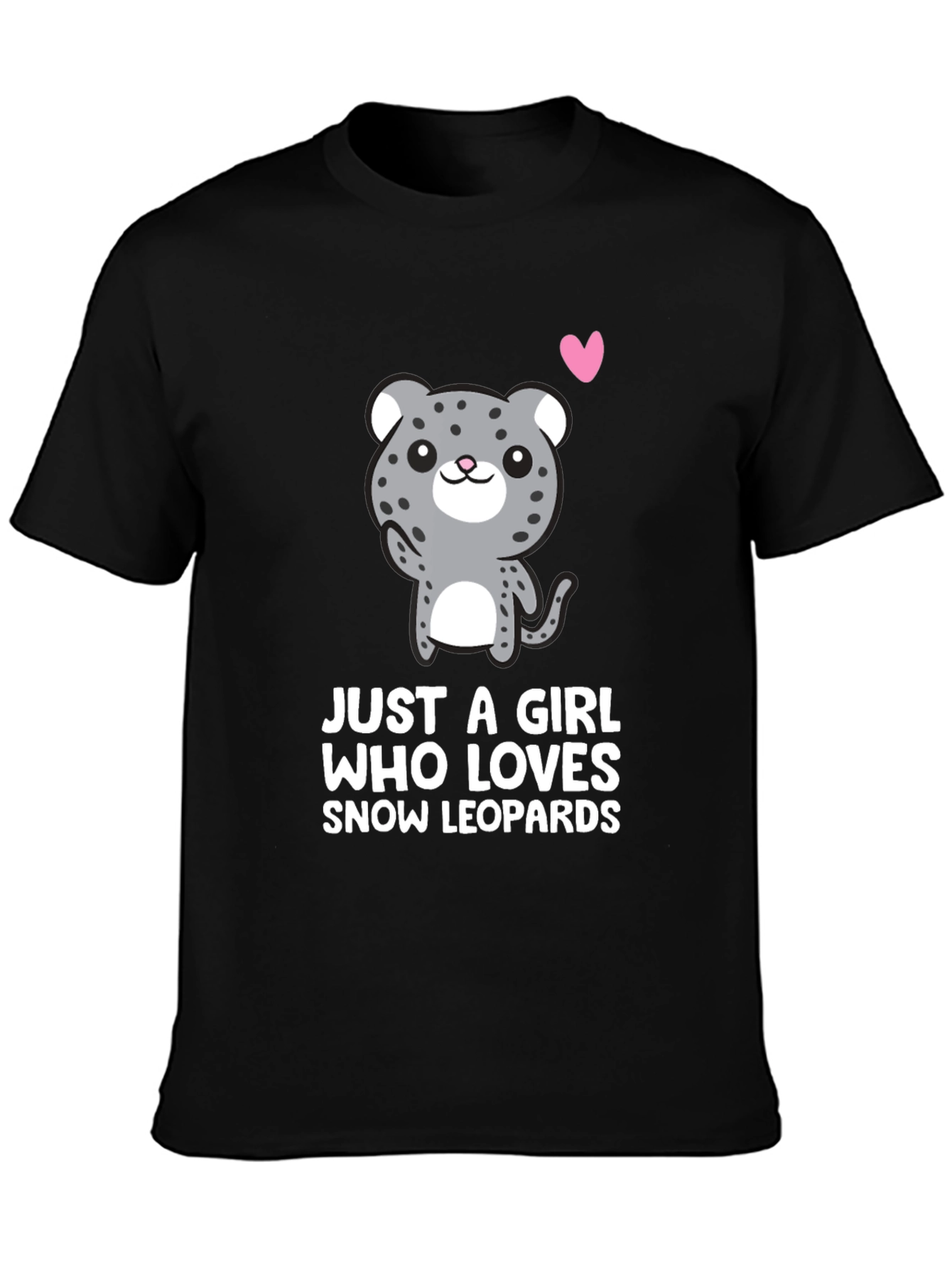 Snow Leopard Lover T-Shirt - Cute Cartoon Design