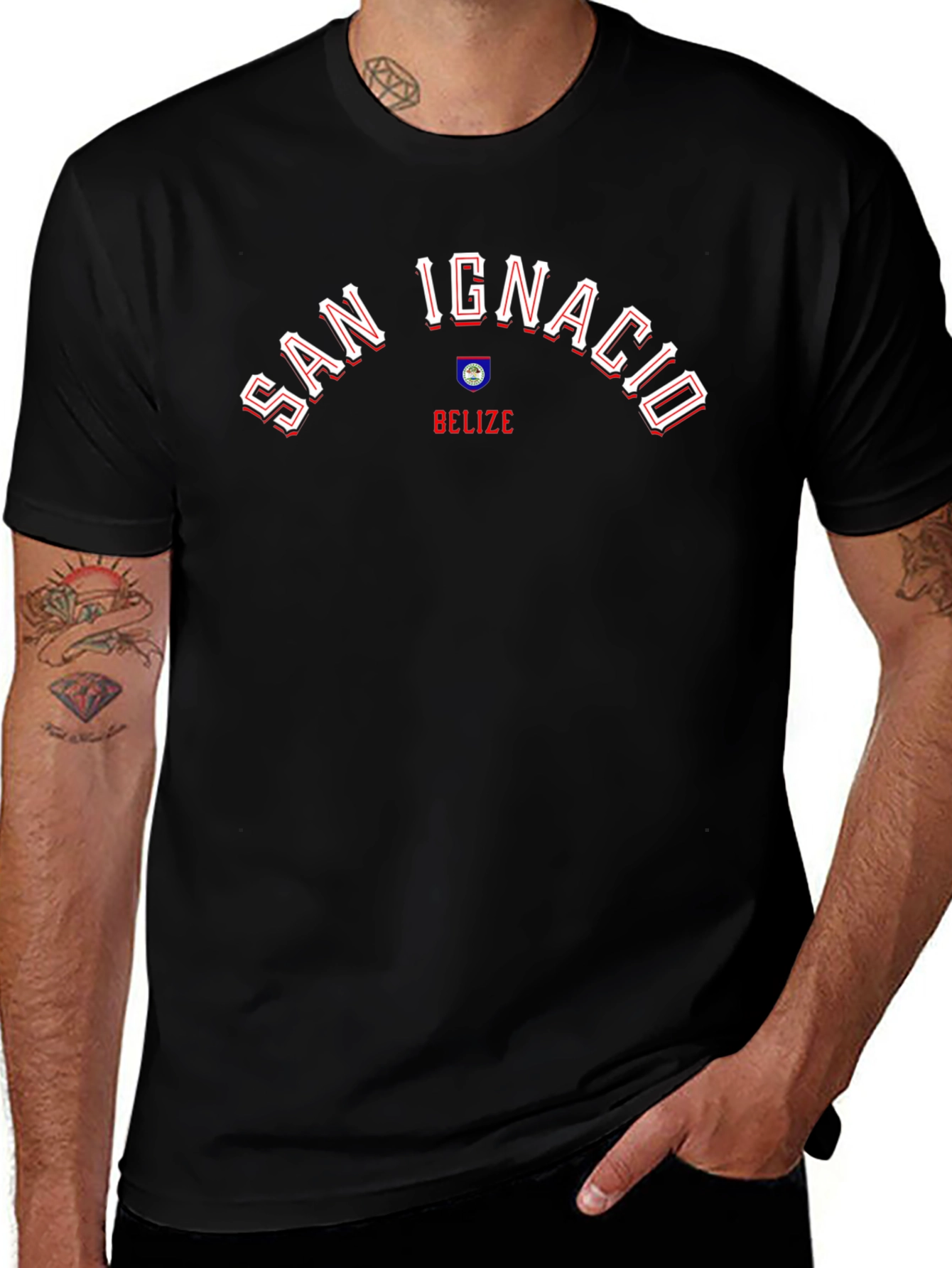 San Ignacio Belize T-Shirt - Black Graphic Tee