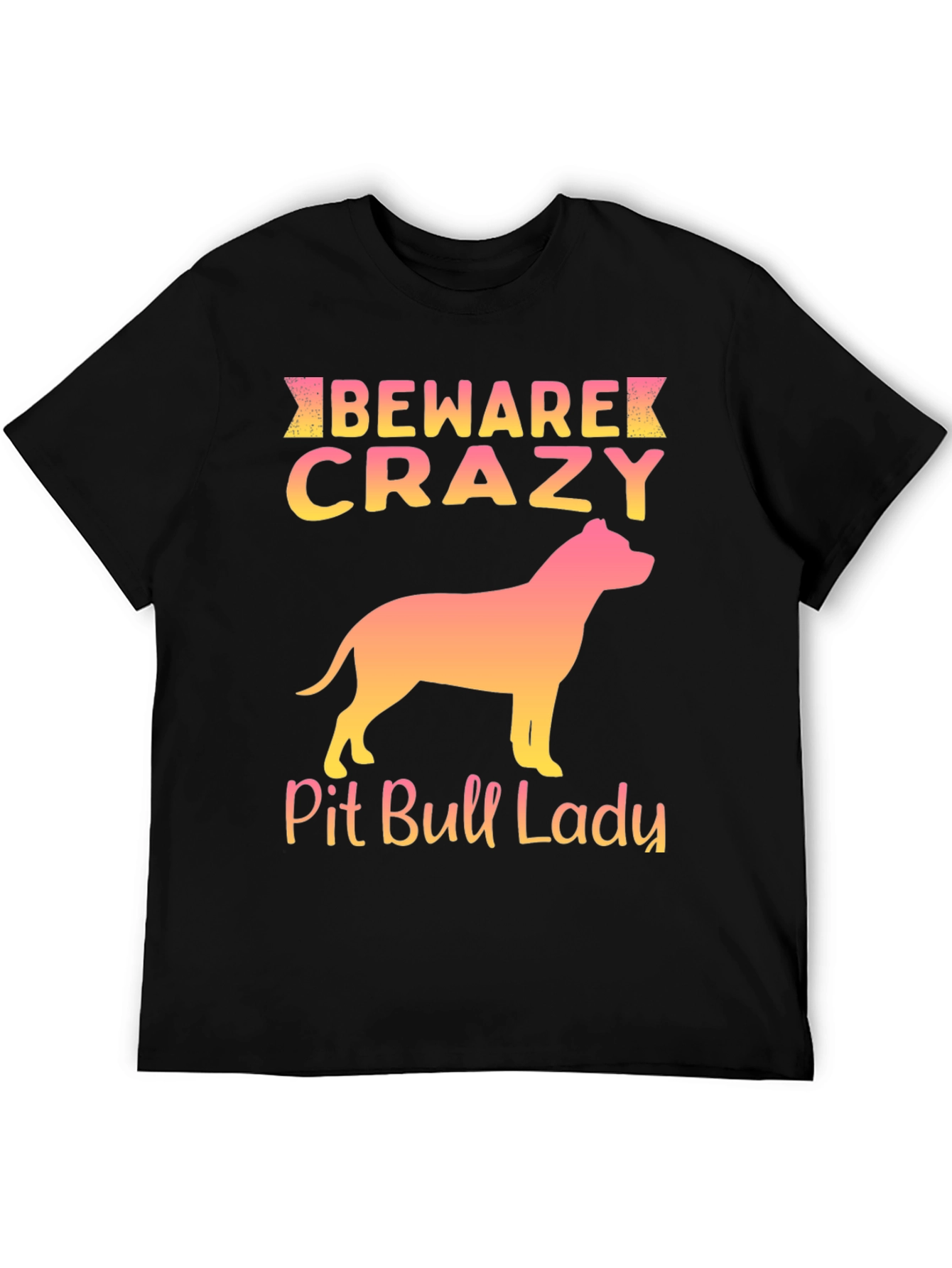 Beware Crazy Pit Bull Lady Graphic Tee