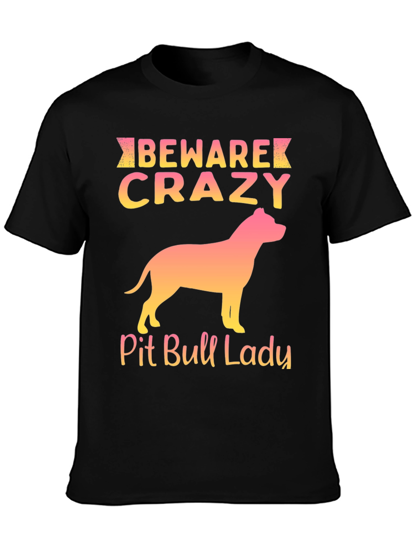 Beware Crazy Pit Bull Lady Graphic Tee
