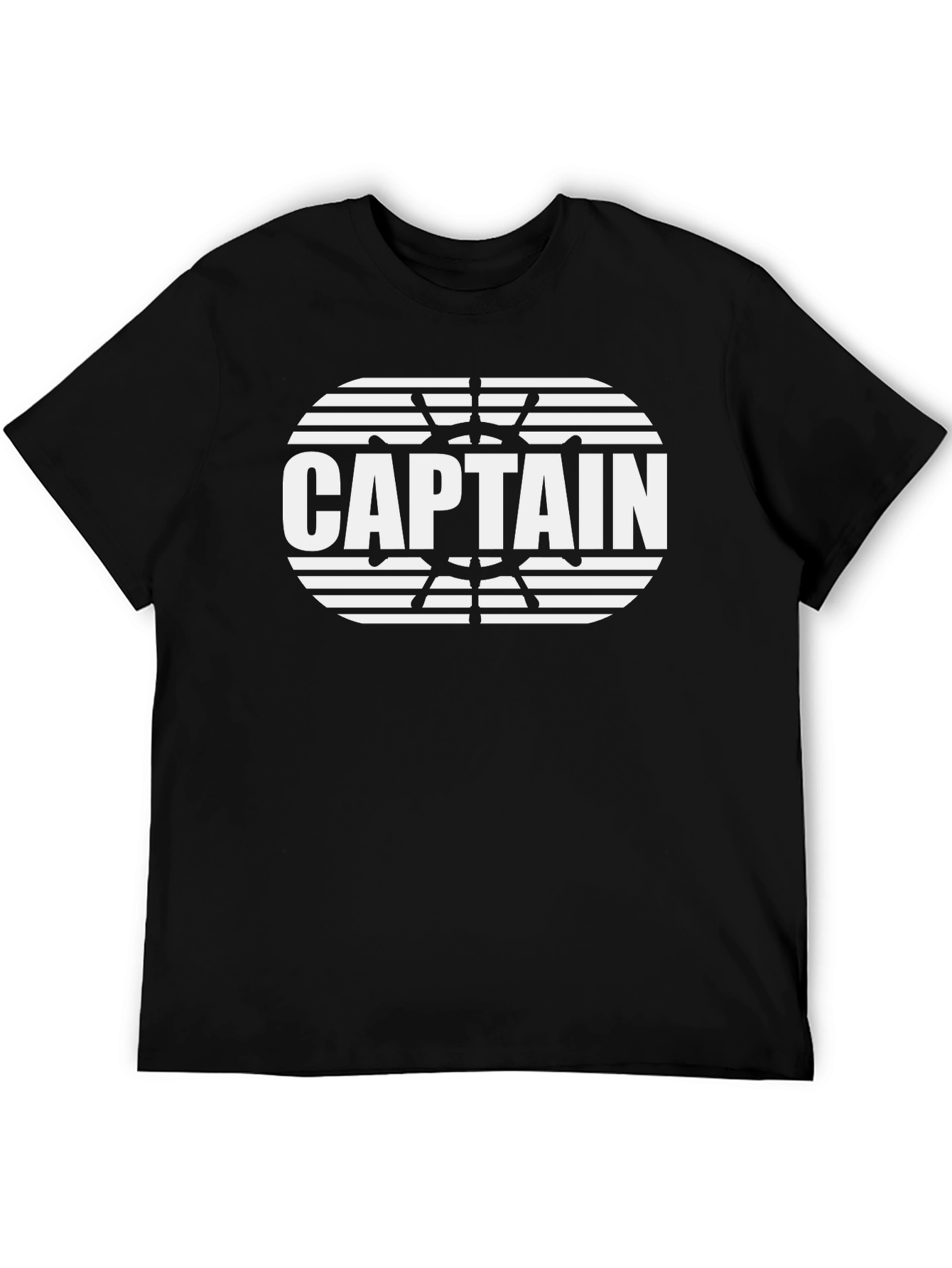 Captain Graphic Print Black T-Shirt