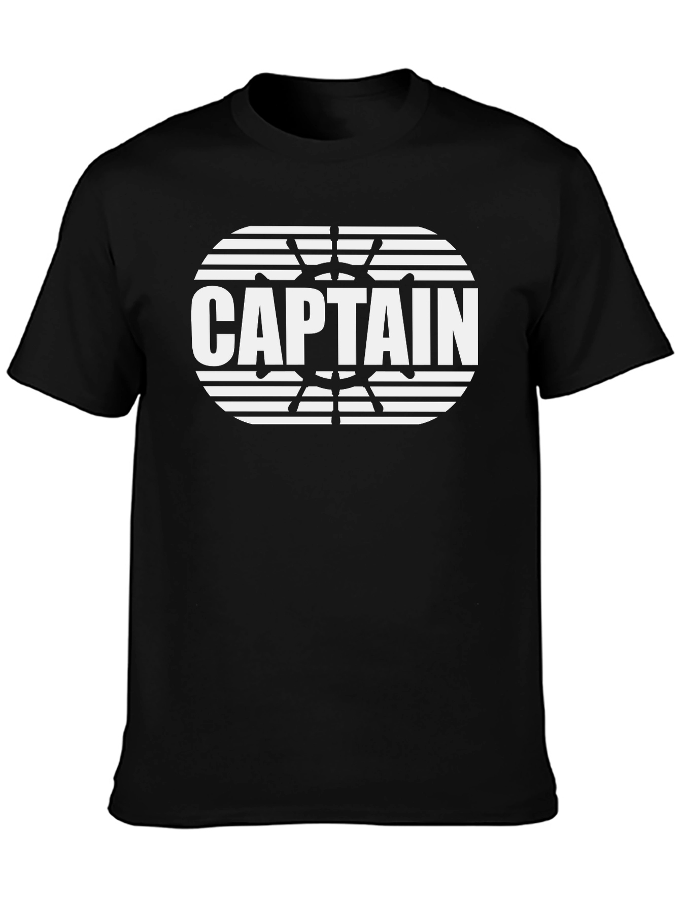 Captain Graphic Print Black T-Shirt